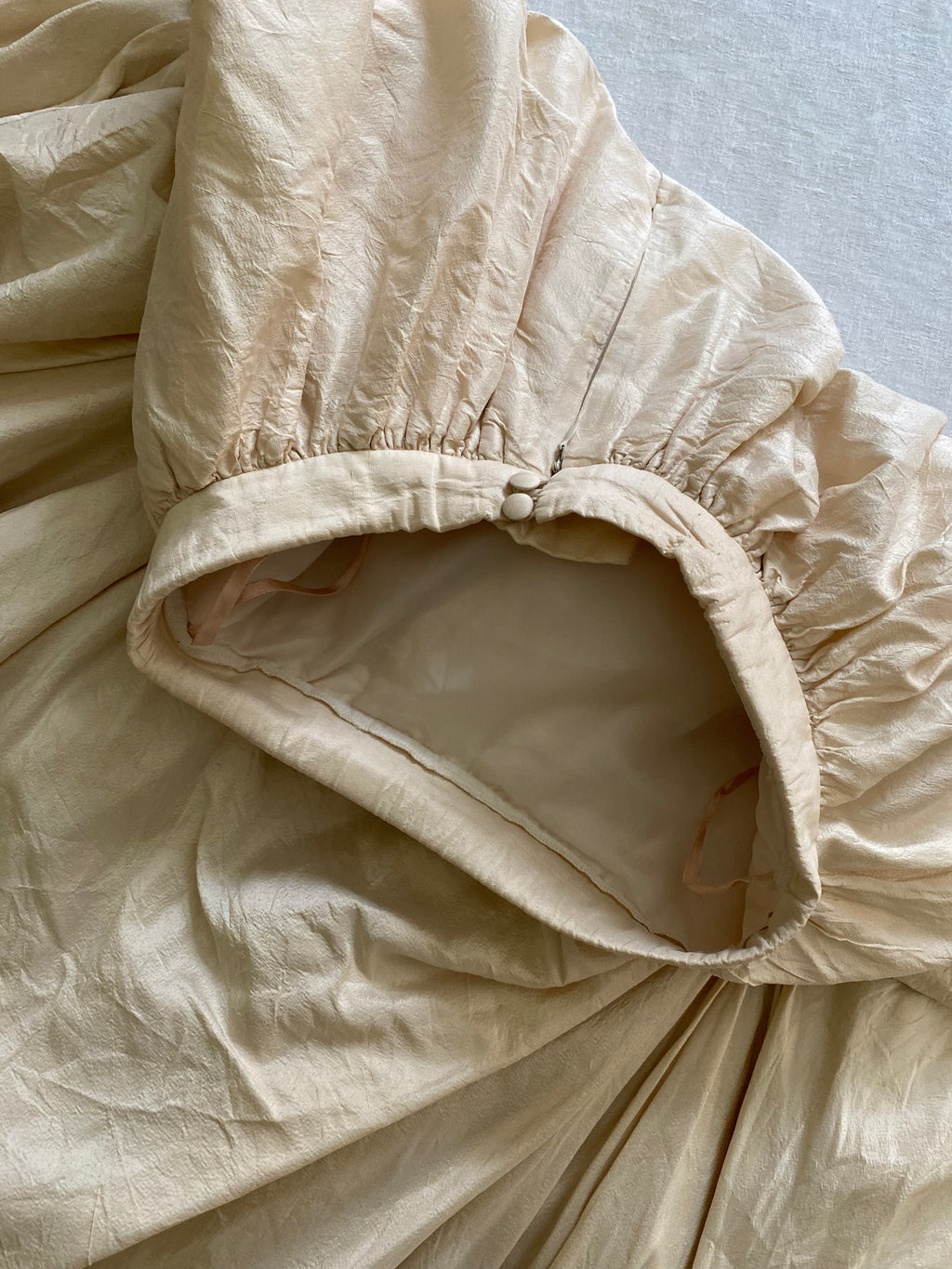 90s Silk 3-piece Wedding Dress Set Corset and Skirt with Rosettes