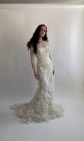 1990s Strapless Lace Wedding Gown