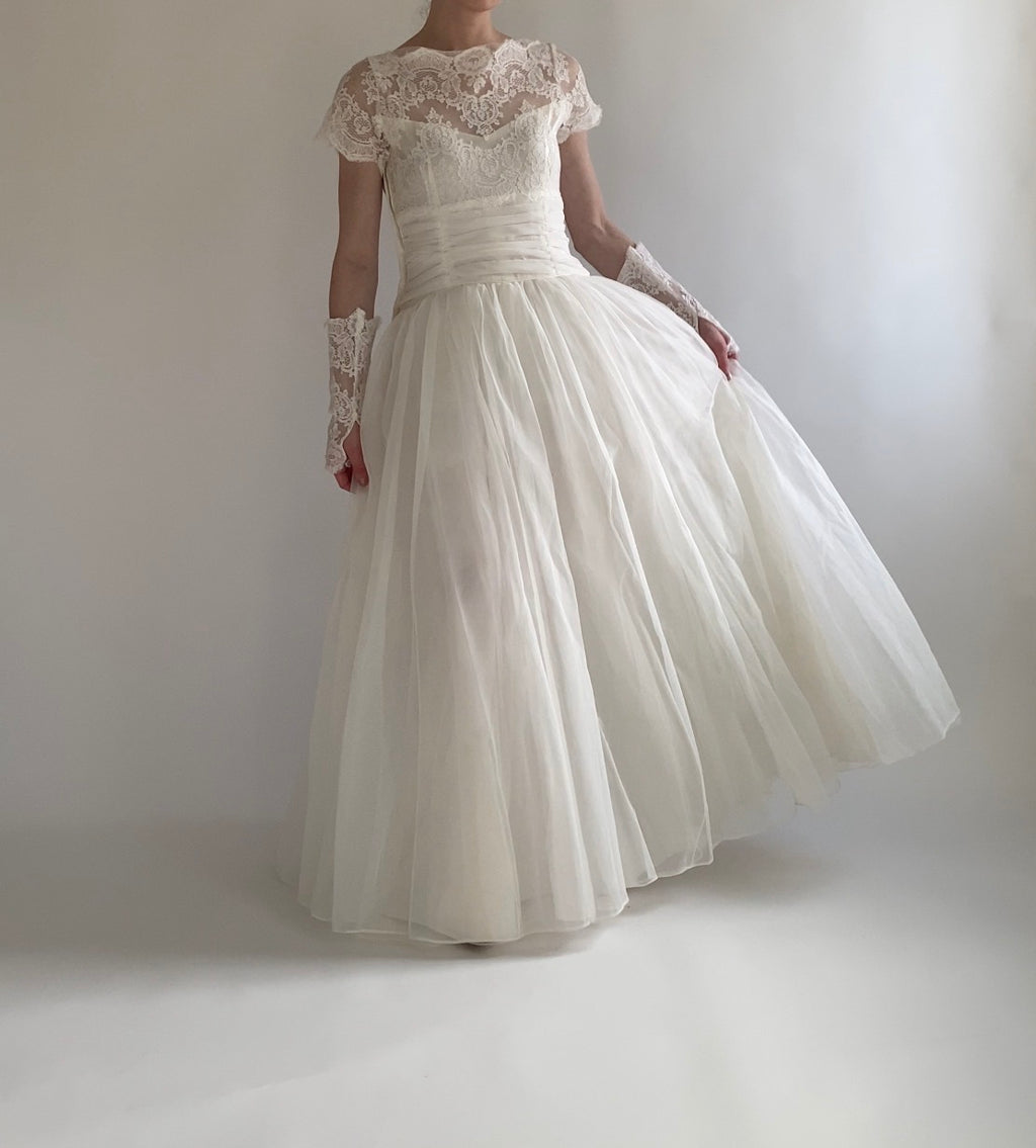 Archive No. 017 — 1950s Lace Wedding Gown + Gloves