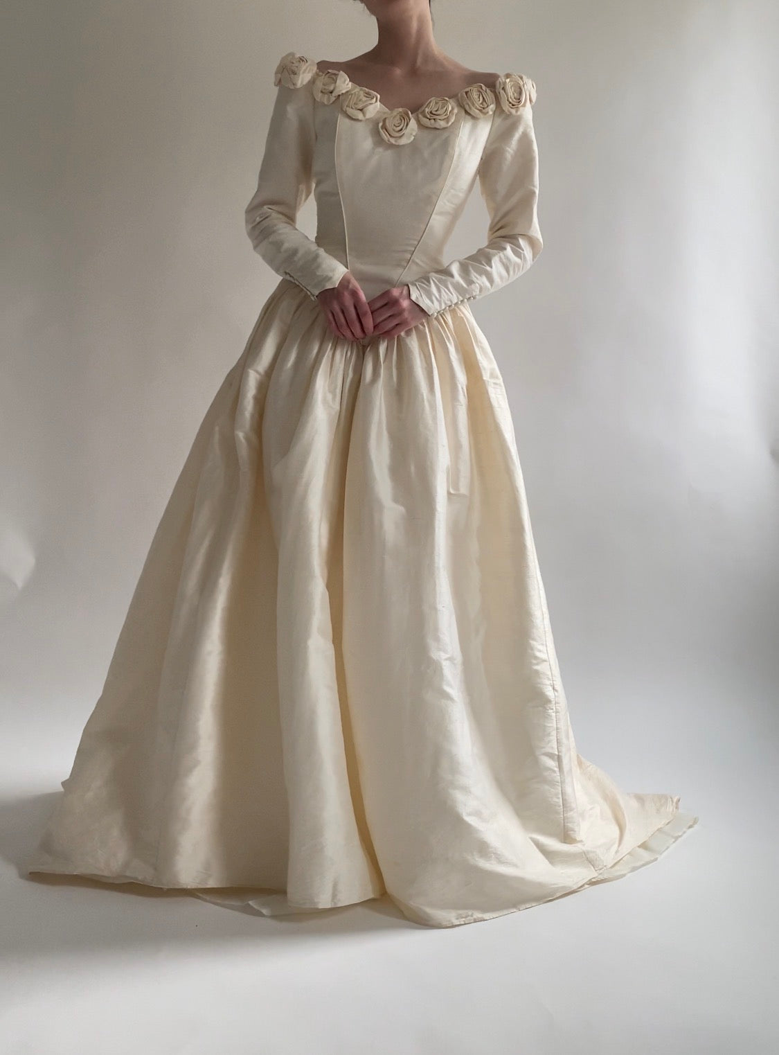 Vintage Rosette Wedding Dress