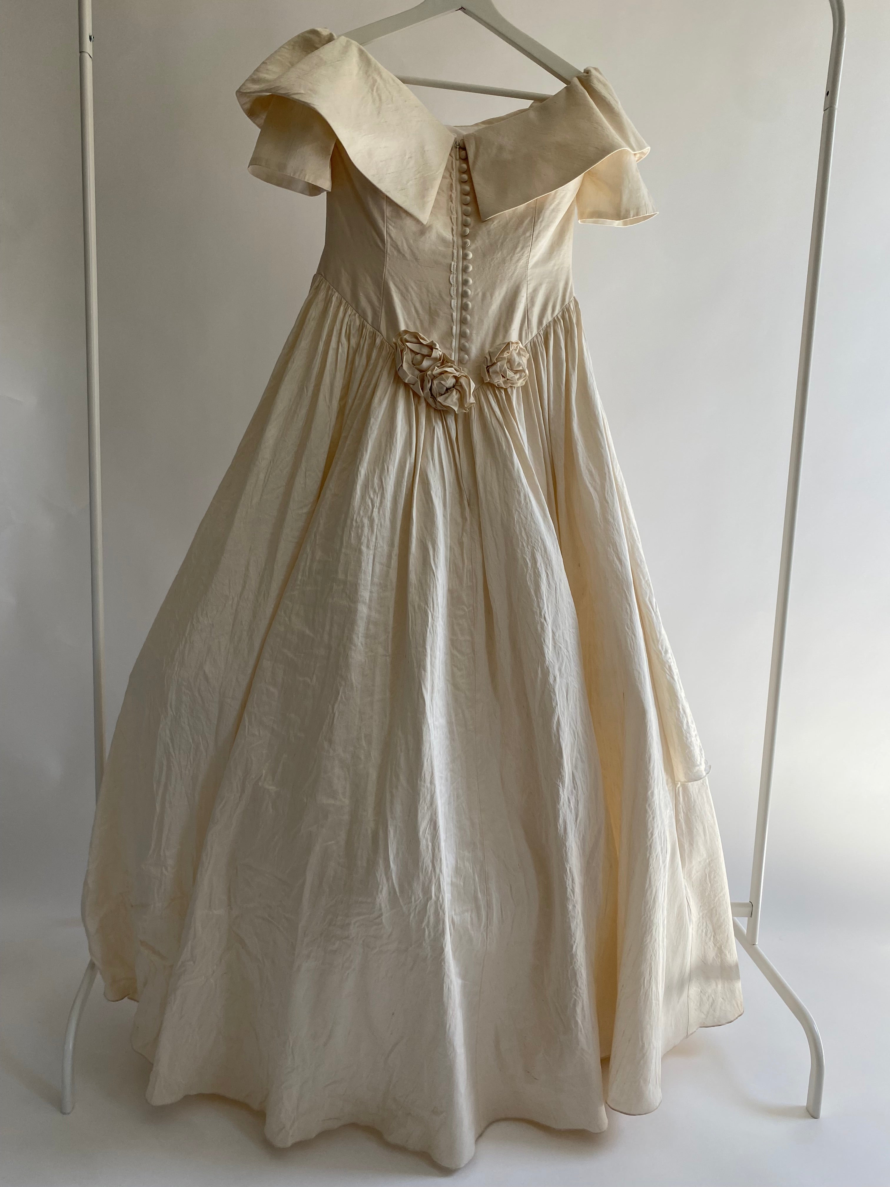 Vintage 1980s Silk Wedding Dress