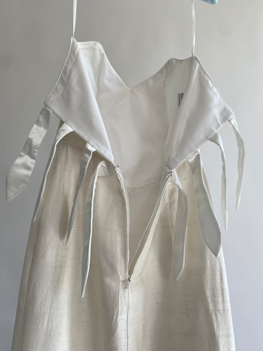 Raw Silk Strapless Vintage Wedding Gown with Matching Jacket