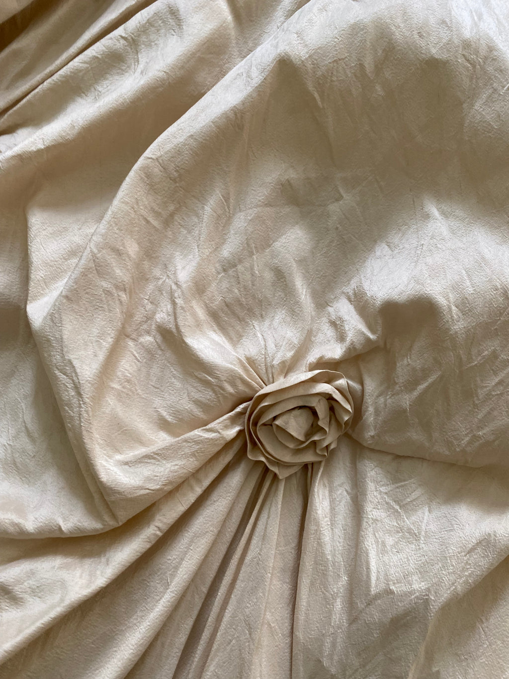 90s Silk 3-piece Wedding Dress Set Corset and Skirt with Rosettes