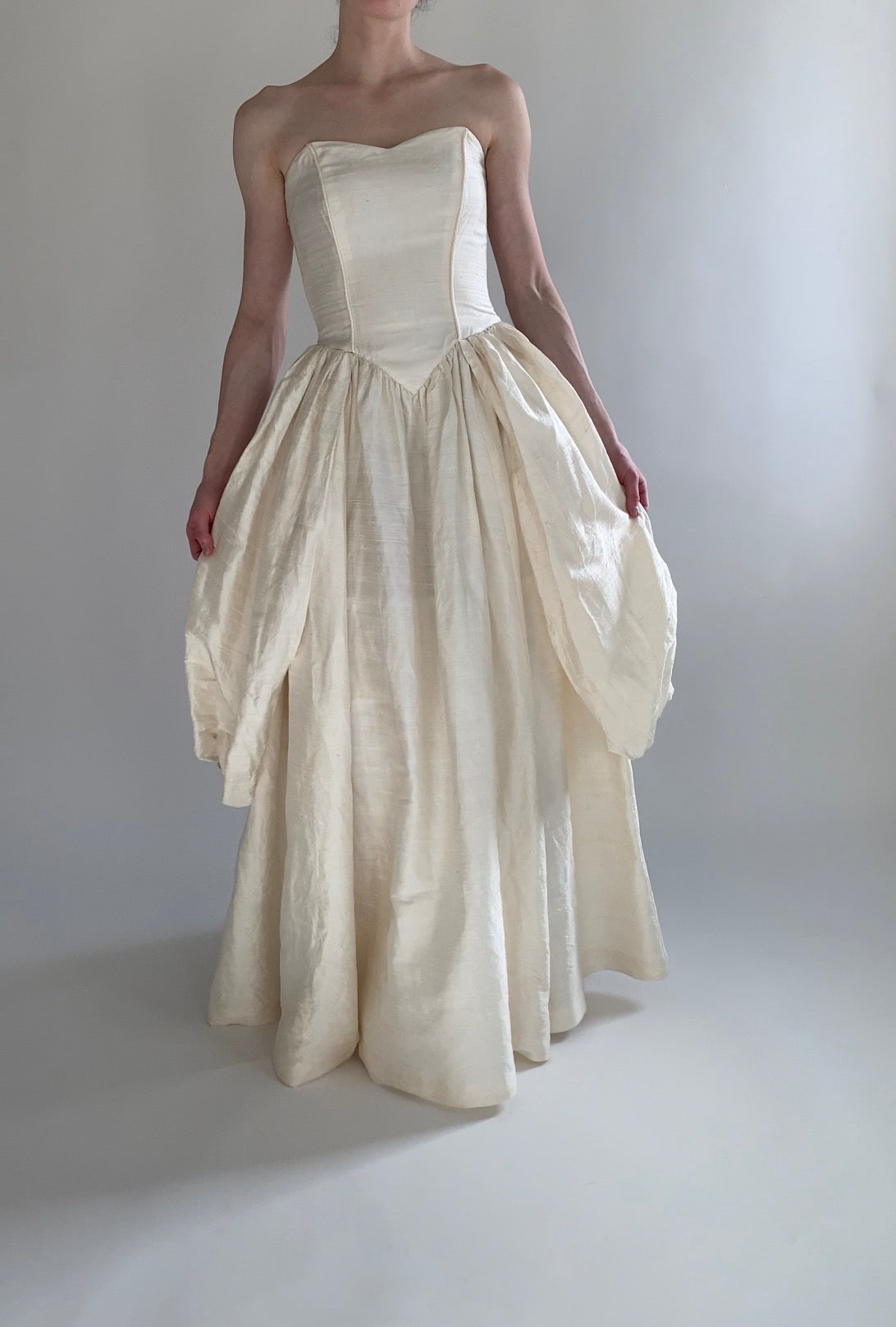 Archive No. 016 — Redesigned 1980s Silk Strapless Wedding Gown