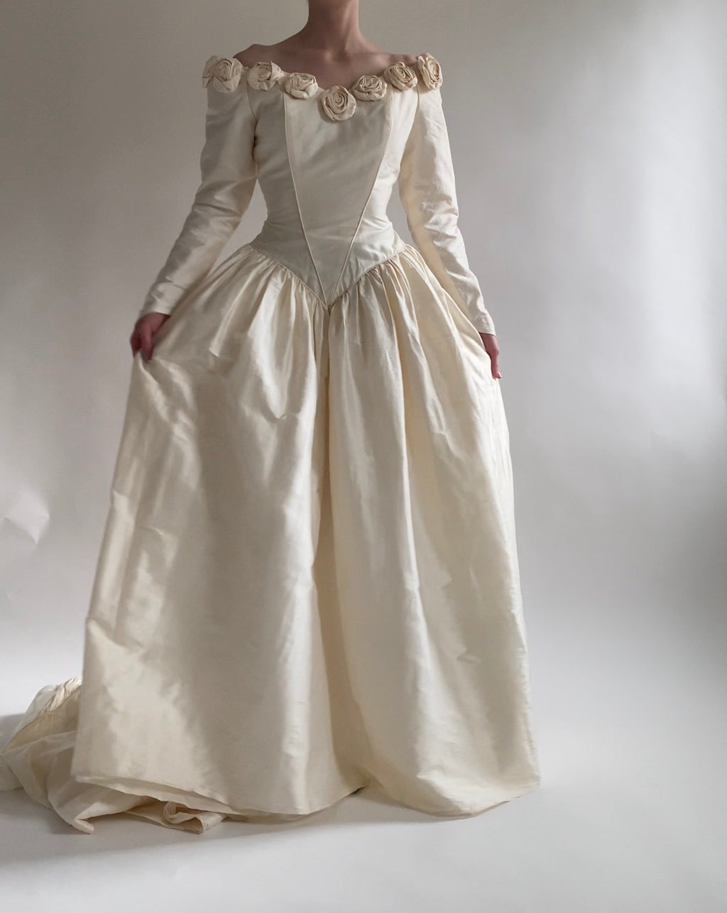 Vintage Rosette Wedding Dress
