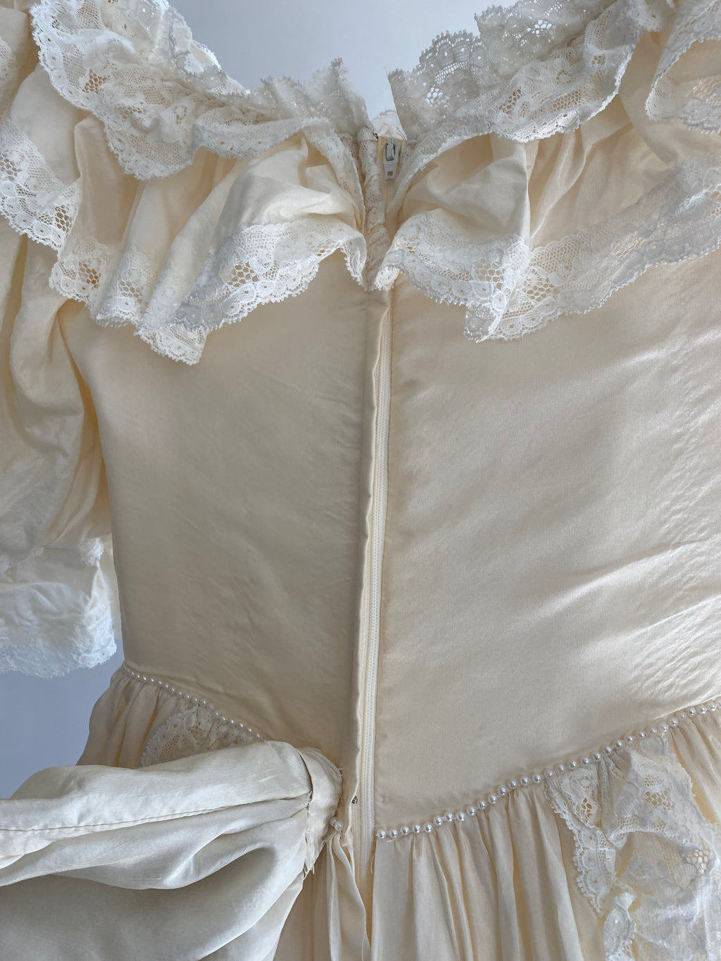 1980s Silk Princess Diana Inspired Vintage Wedding Dress