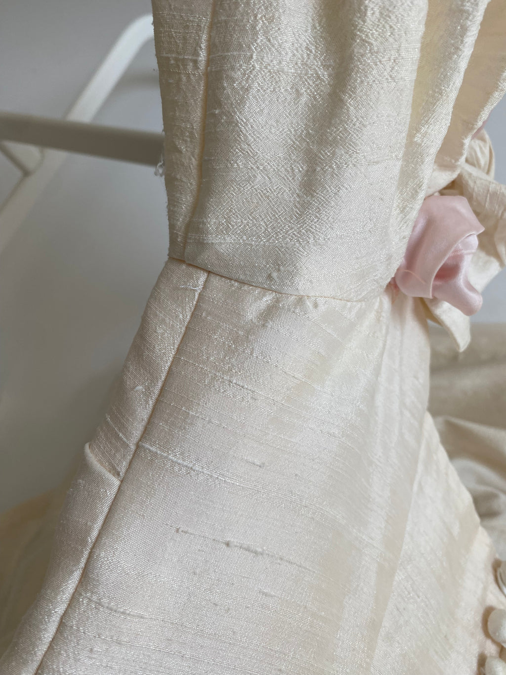 1980s Raw Silk  Wedding Dress