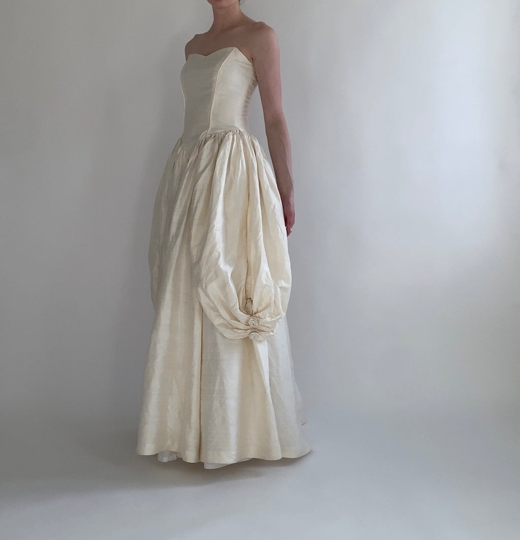 Archive No. 016 — Redesigned 1980s Silk Strapless Wedding Gown