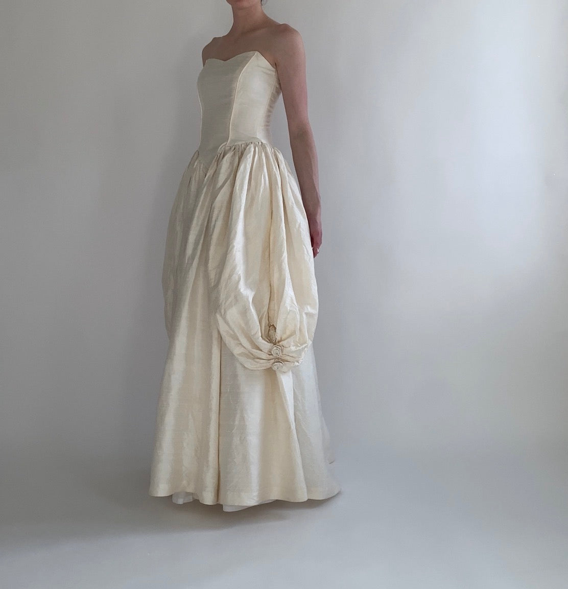 Archive No. 016 — Redesigned 1980s Silk Strapless Wedding Gown