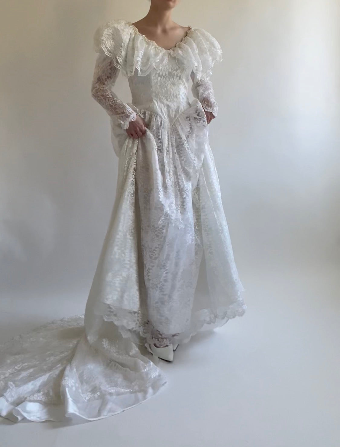 Lace Fairy 1980s Wedding Dress