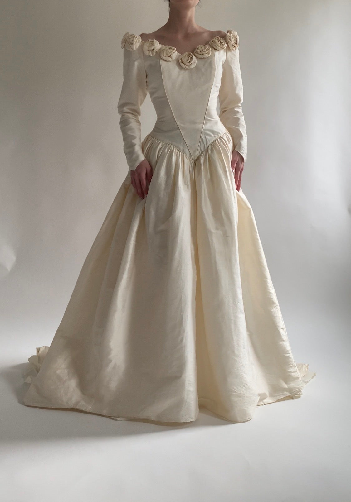 Vintage Rosette Wedding Dress