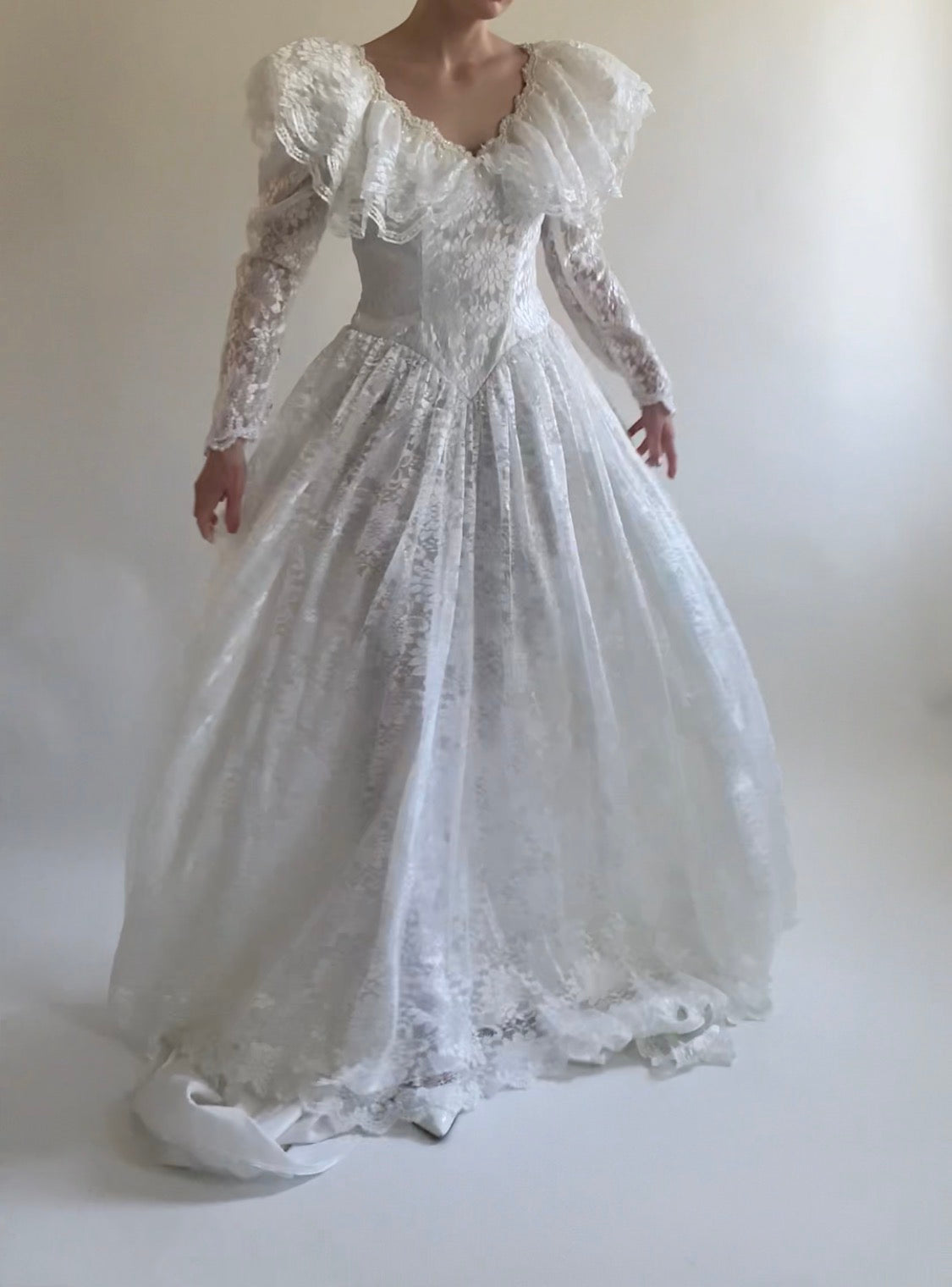 Lace Fairy 1980s Wedding Dress
