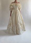 1980s Silk Princess Diana Inspired Vintage Wedding Dress