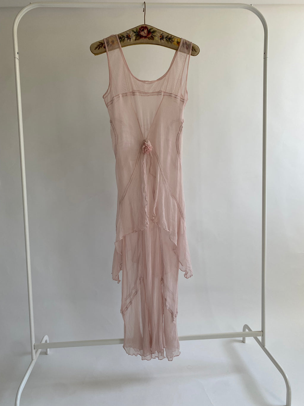 Dusty Rose Sheer Dress and Shawl Set