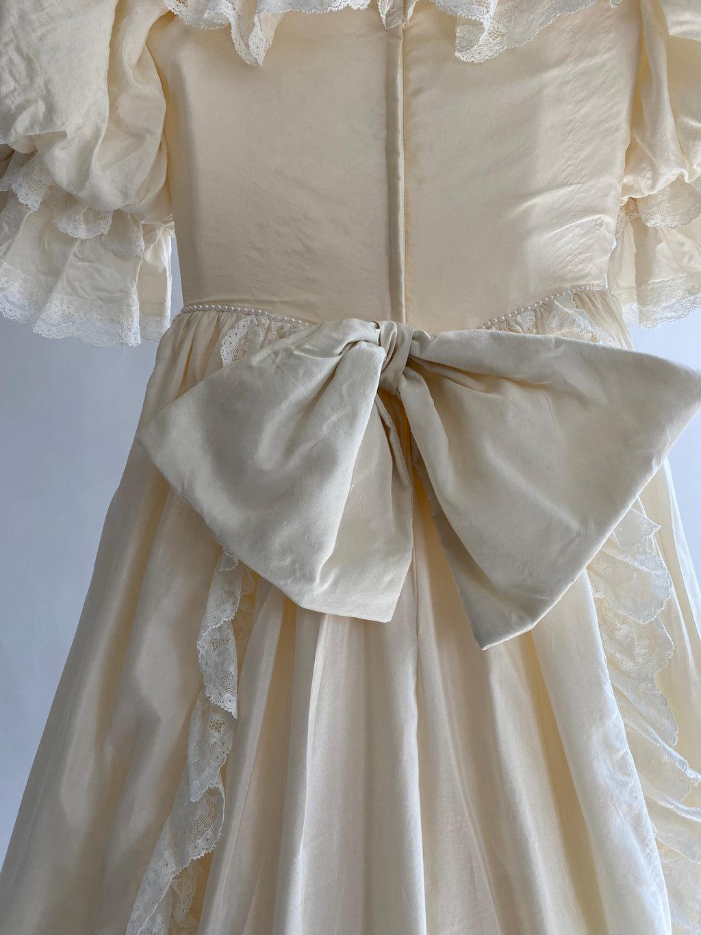 1980s Silk Princess Diana Inspired Vintage Wedding Dress