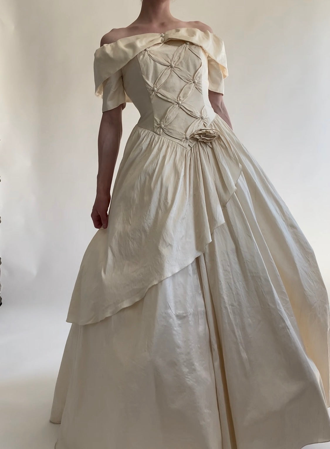 Vintage 1980s Silk Wedding Dress