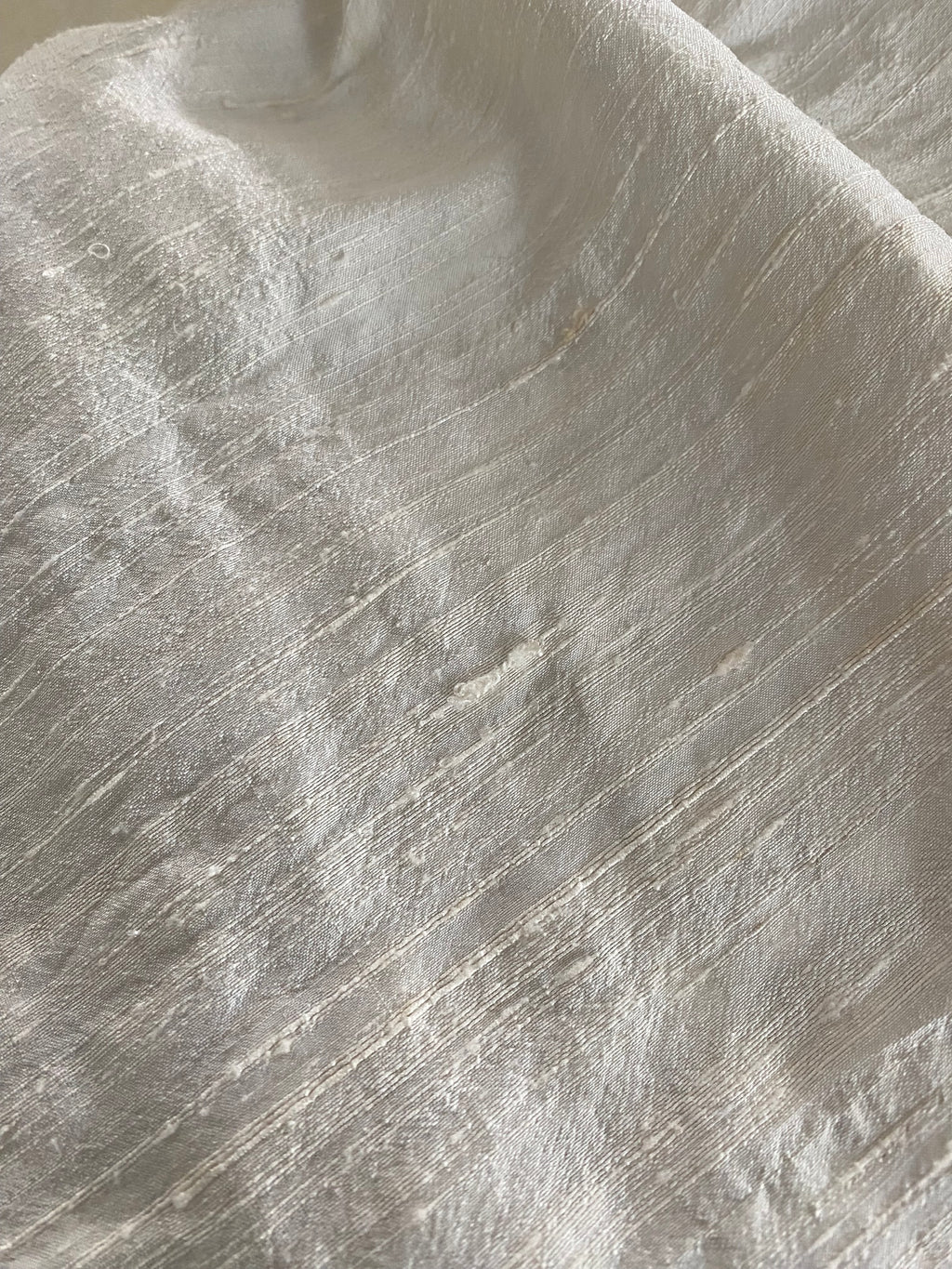Vintage Rosette Off Shoulder Raw Silk Wedding Dress