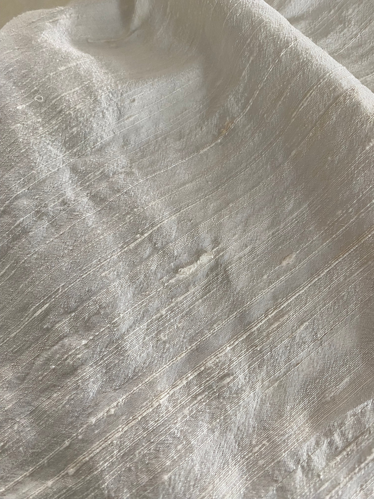 Vintage Rosette Off Shoulder Raw Silk Wedding Dress