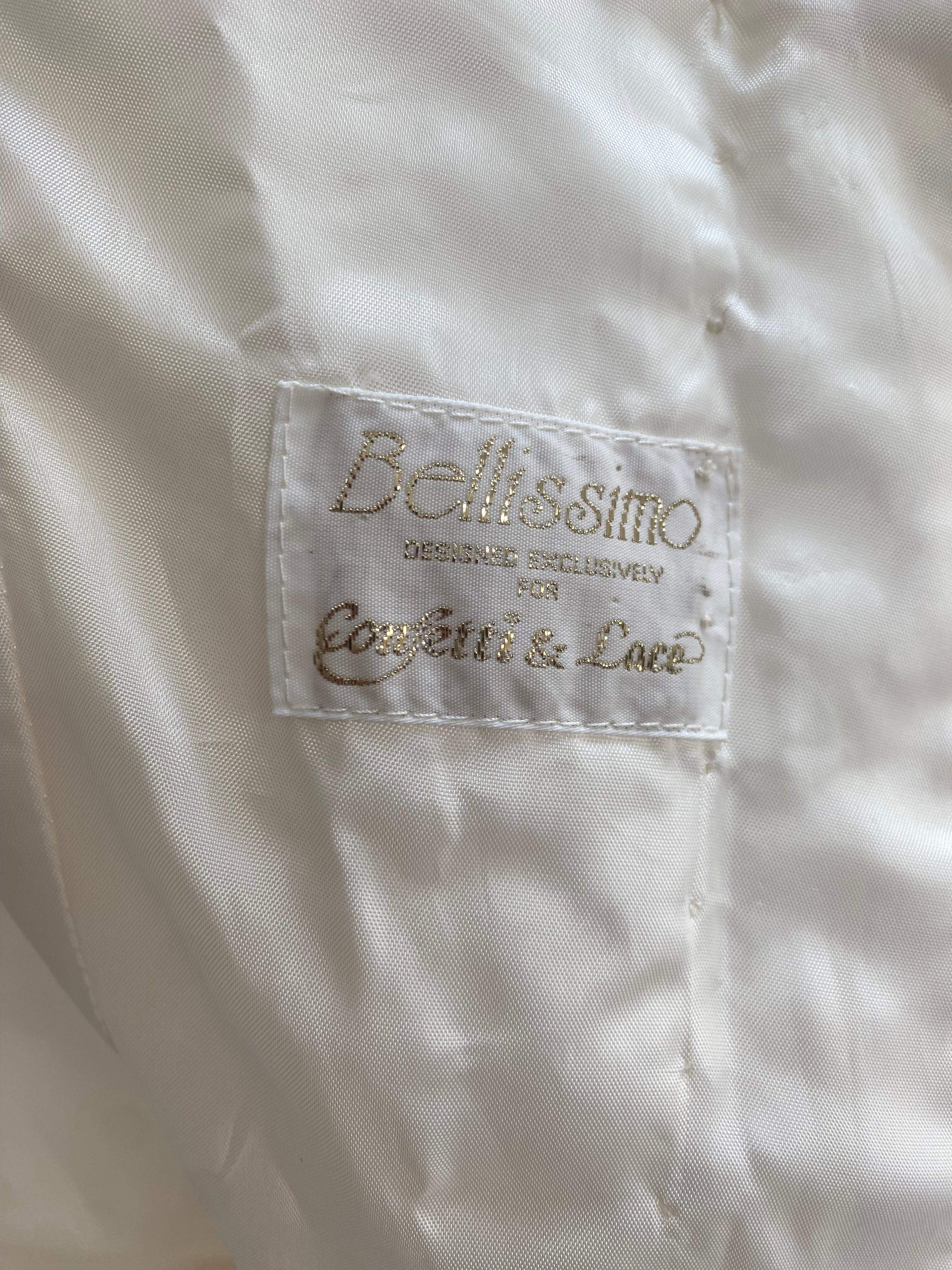 1980s Silk Rosette Wedding Dress