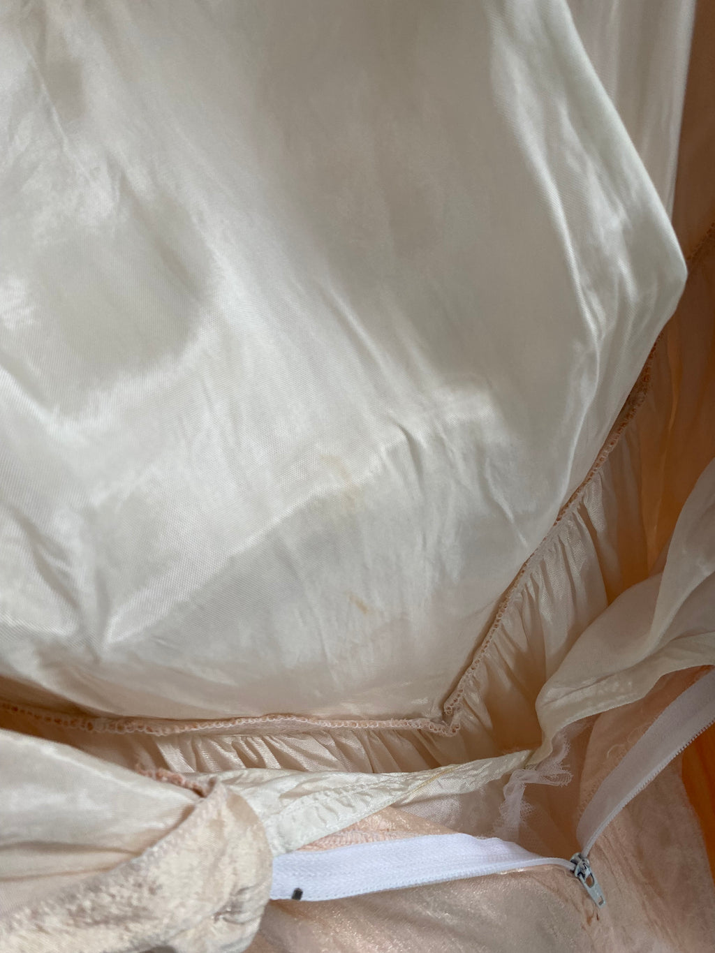Vintage 1980s Raw Silk Midi Wedding Dress with Off Shoulder Sleeves