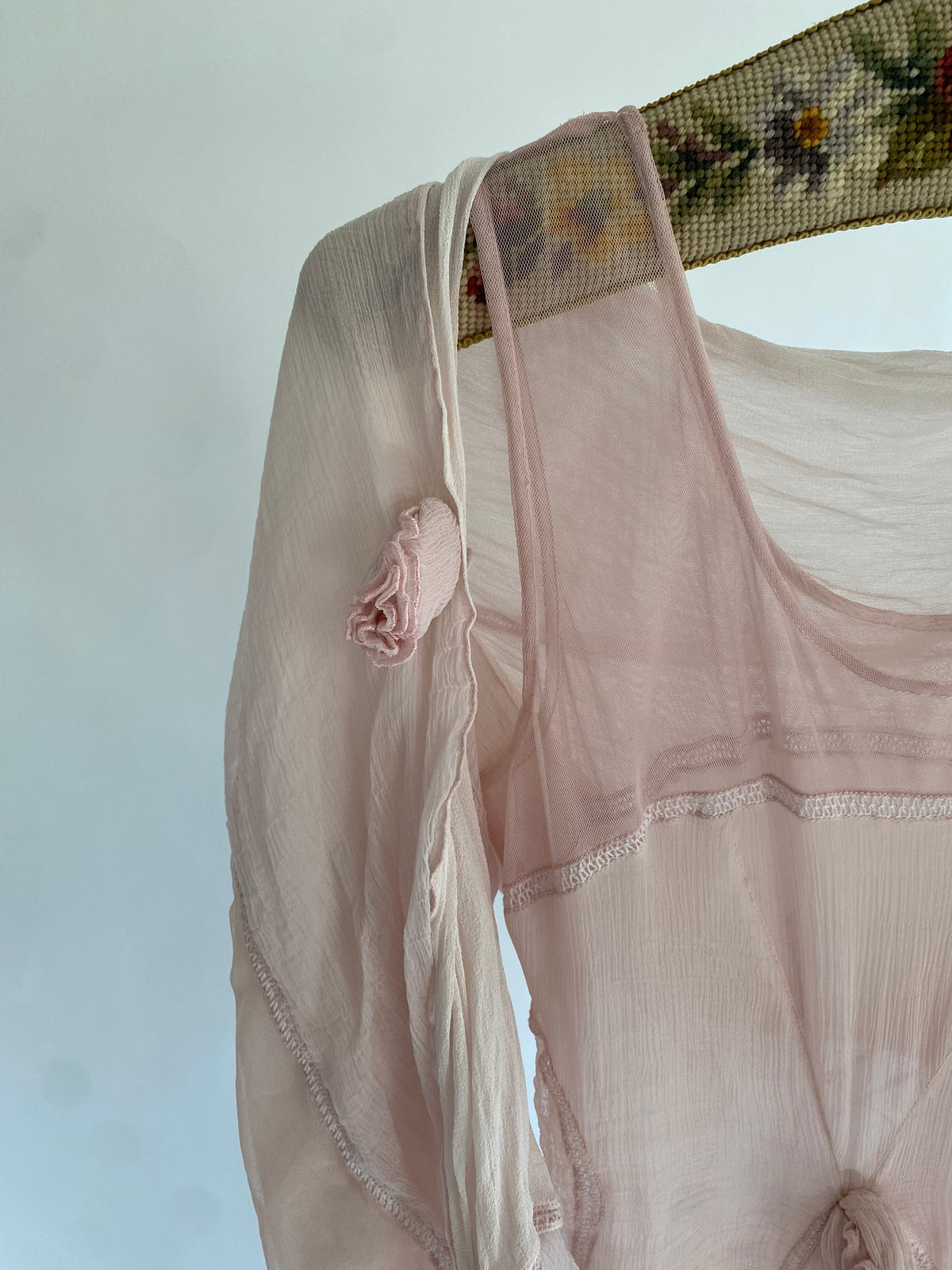Dusty Rose Sheer Dress and Shawl Set