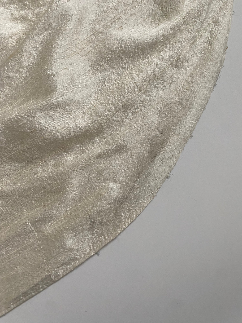Vintage Rosette Off Shoulder Raw Silk Wedding Dress