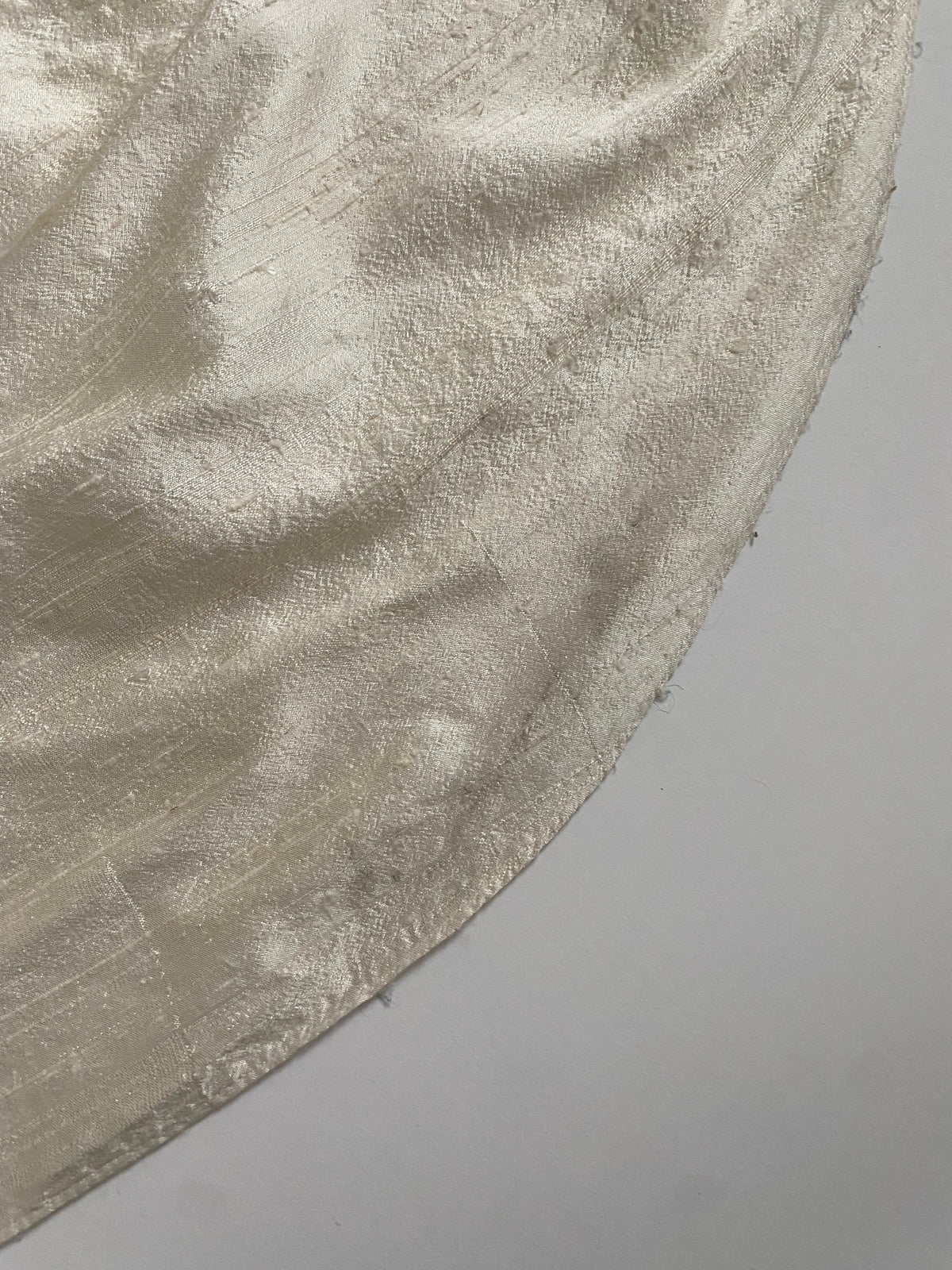 Vintage Rosette Off Shoulder Raw Silk Wedding Dress