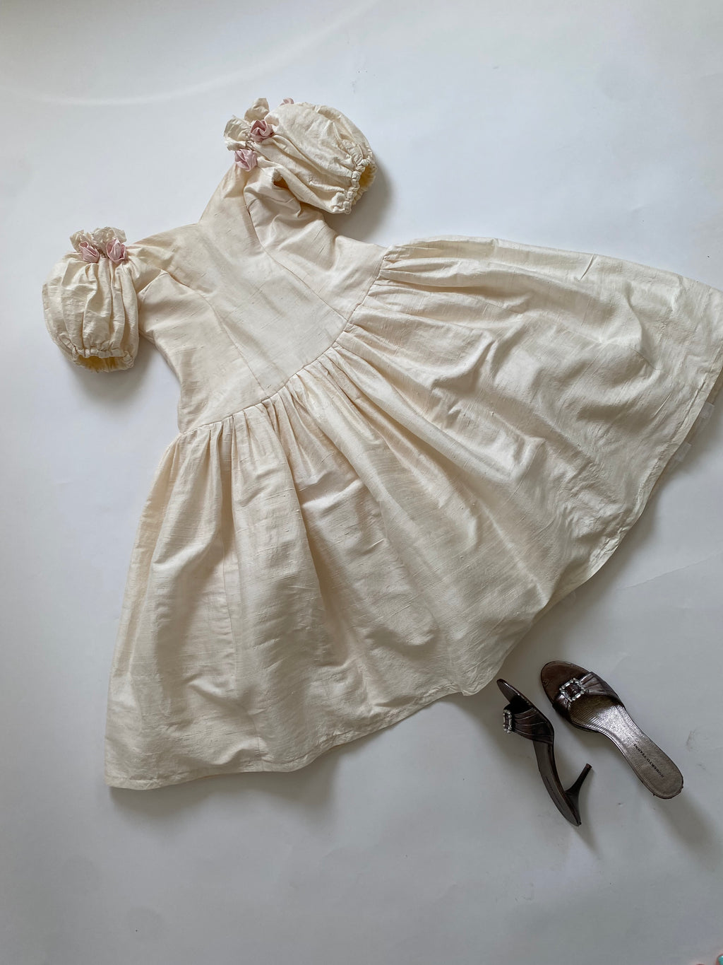 1980s Raw Silk  Wedding Dress