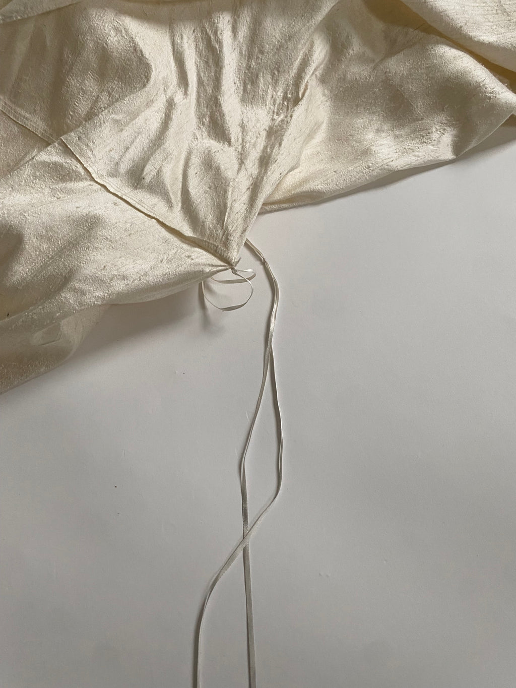Vintage Rosette Off Shoulder Raw Silk Wedding Dress