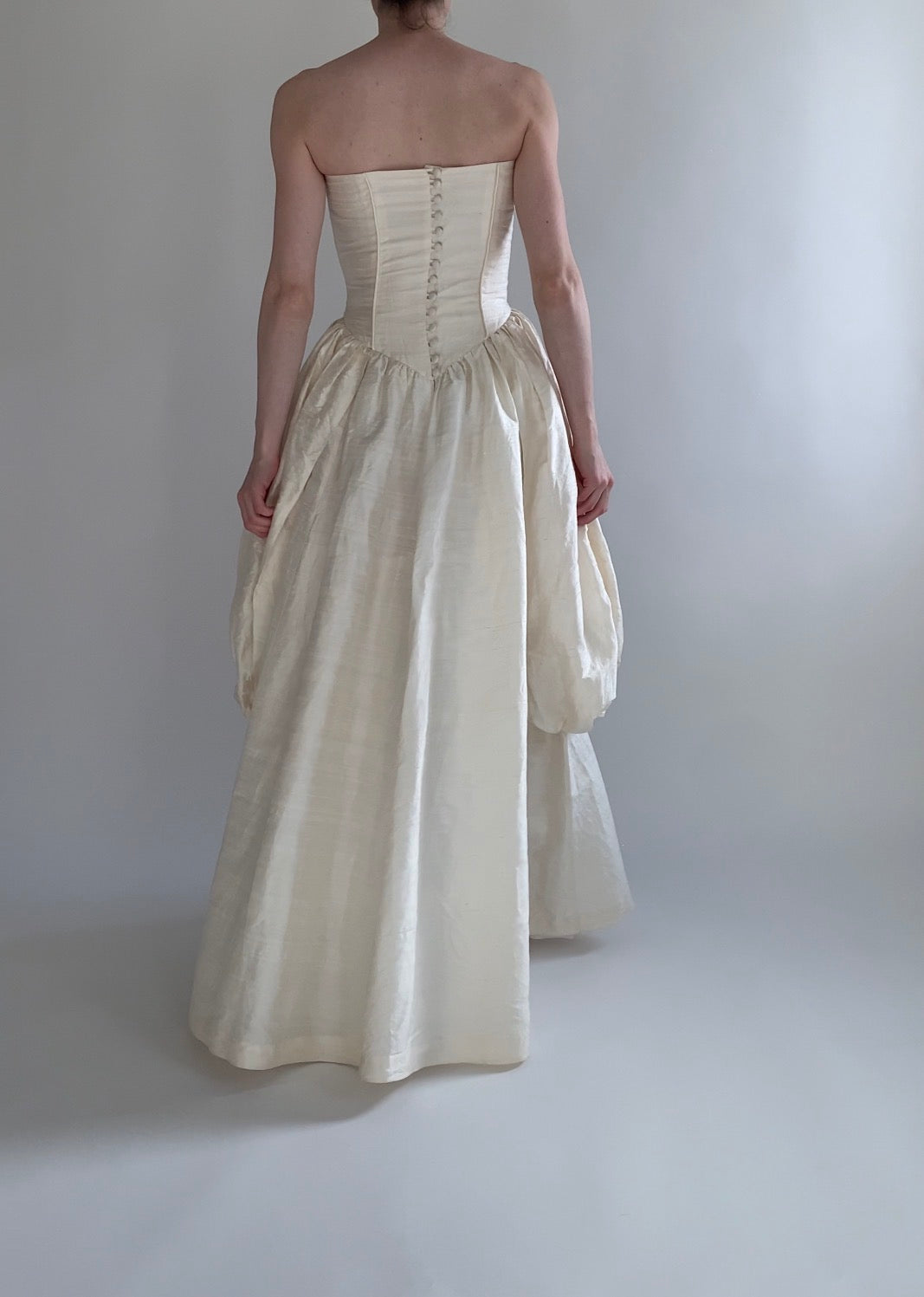 Archive No. 016 — Redesigned 1980s Silk Strapless Wedding Gown