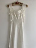 1930s Vintage Slip Dress with Lace and Embroidery Details