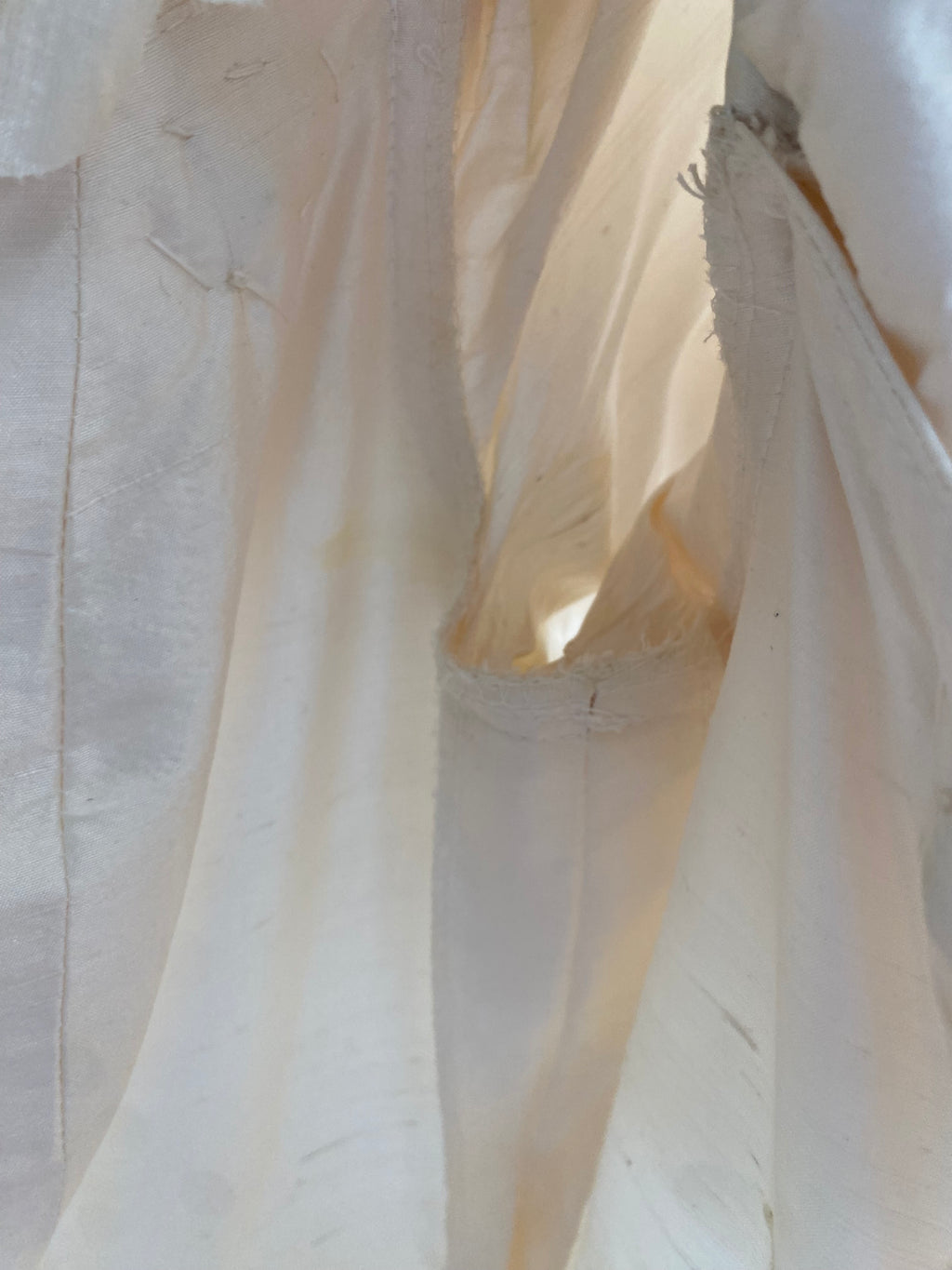1980s Rose Trimmed Silk Wedding Dress