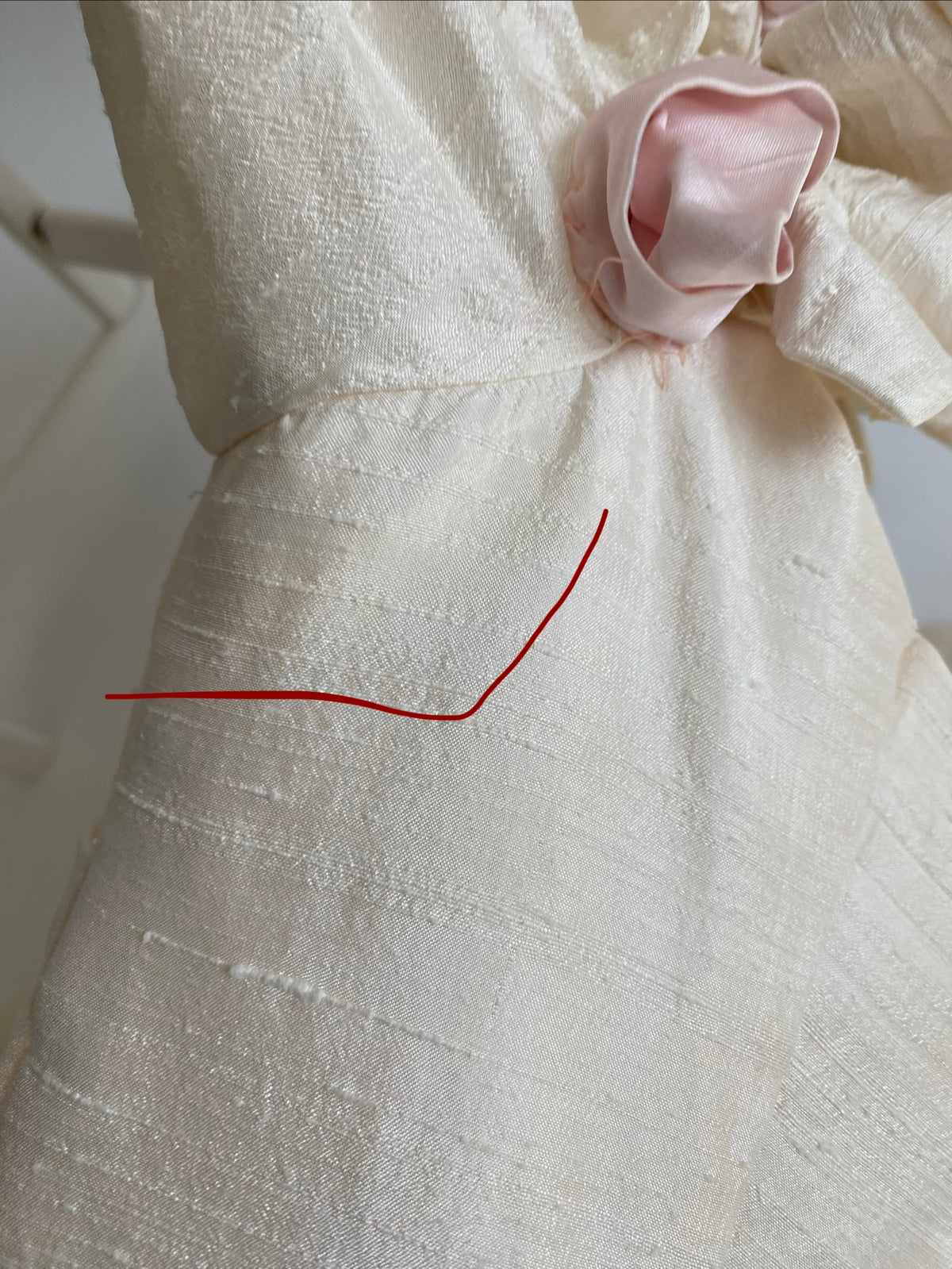 1980s Raw Silk  Wedding Dress