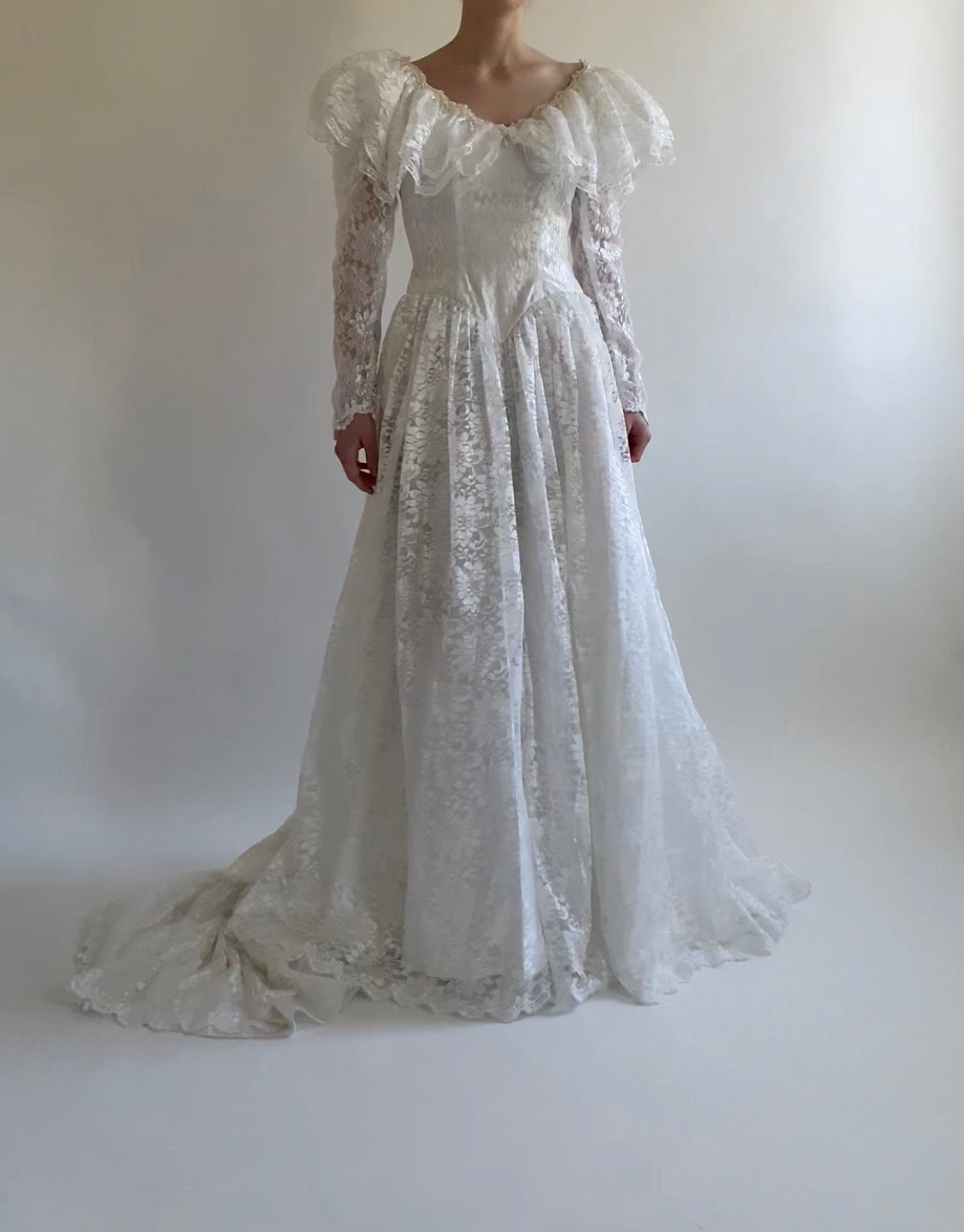Lace Fairy 1980s Wedding Dress