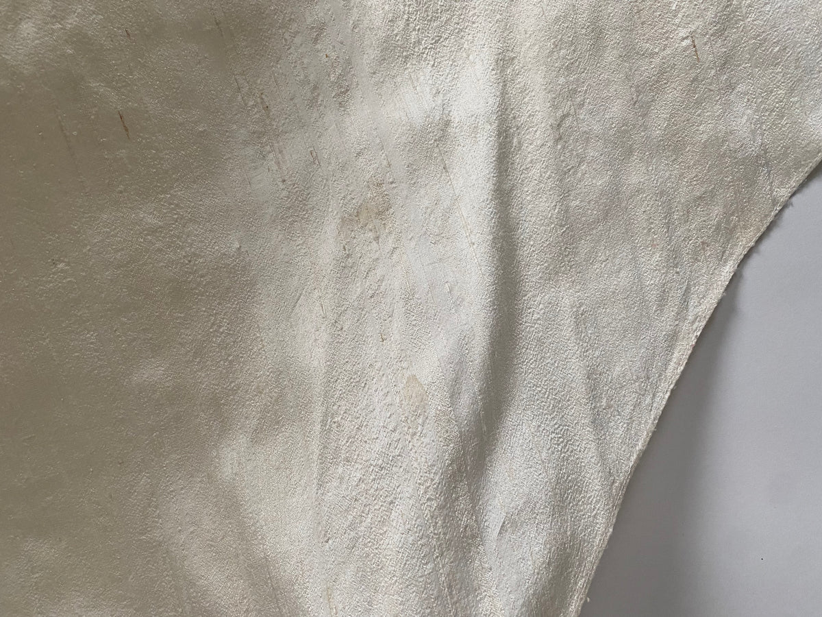 Vintage Rosette Off Shoulder Raw Silk Wedding Dress
