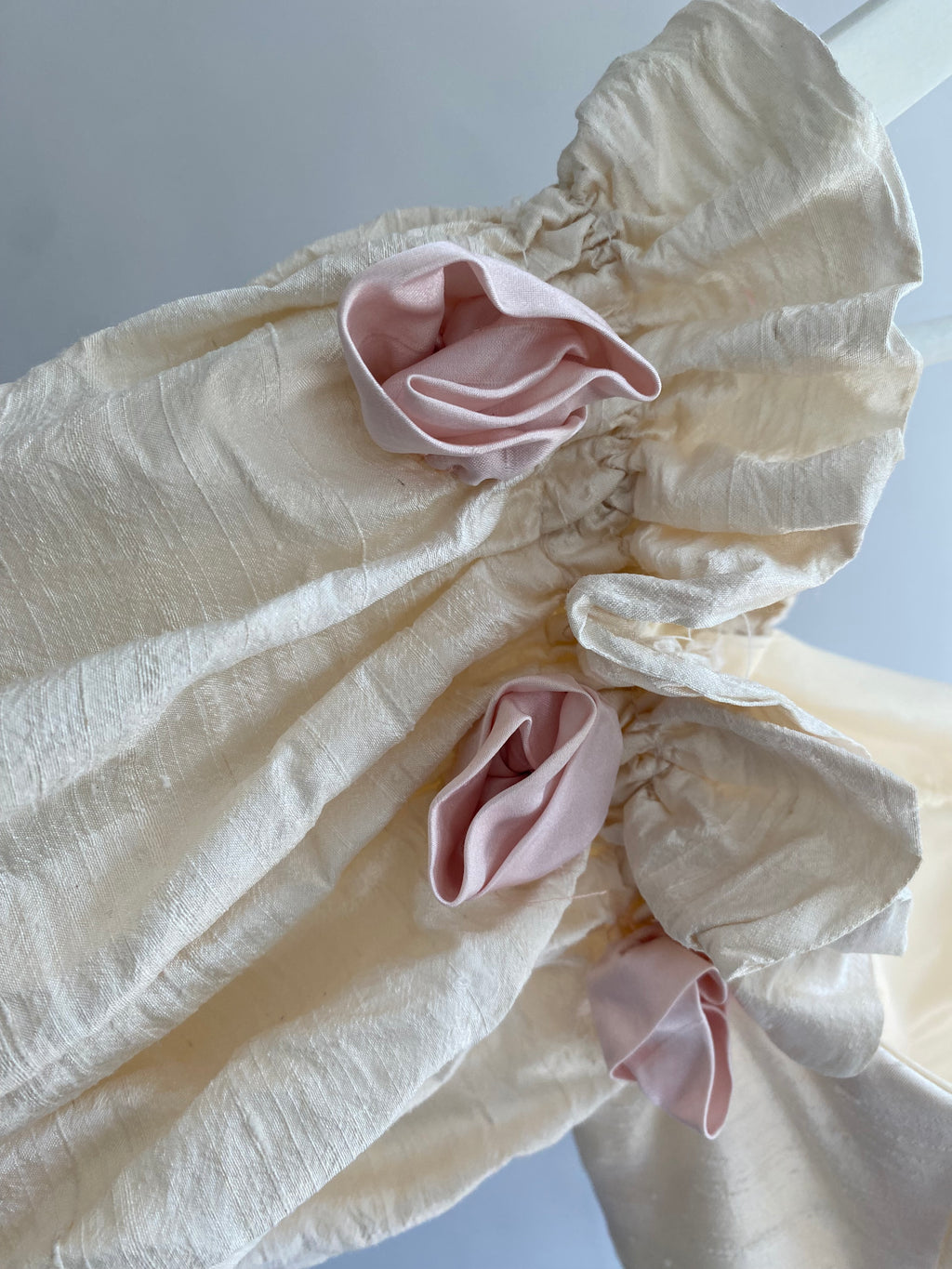 1980s Raw Silk  Wedding Dress
