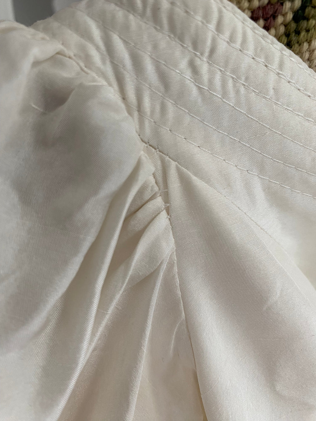 Vintage Silk 1980s Wedding Dress with Puff Sleeves