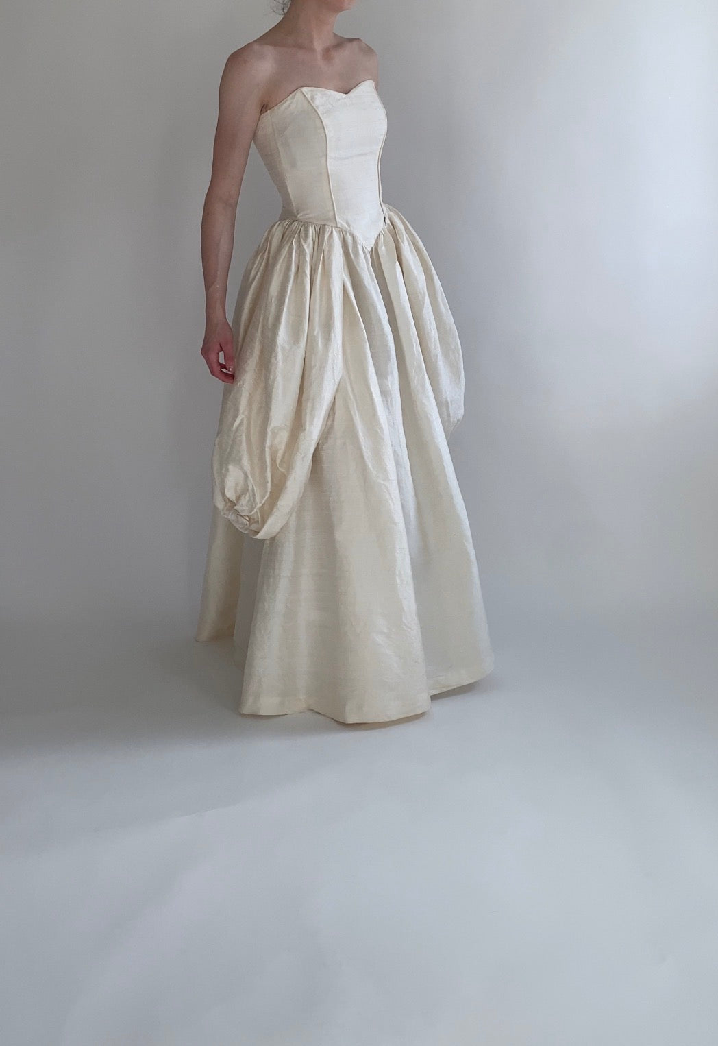 Archive No. 016 — Redesigned 1980s Silk Strapless Wedding Gown