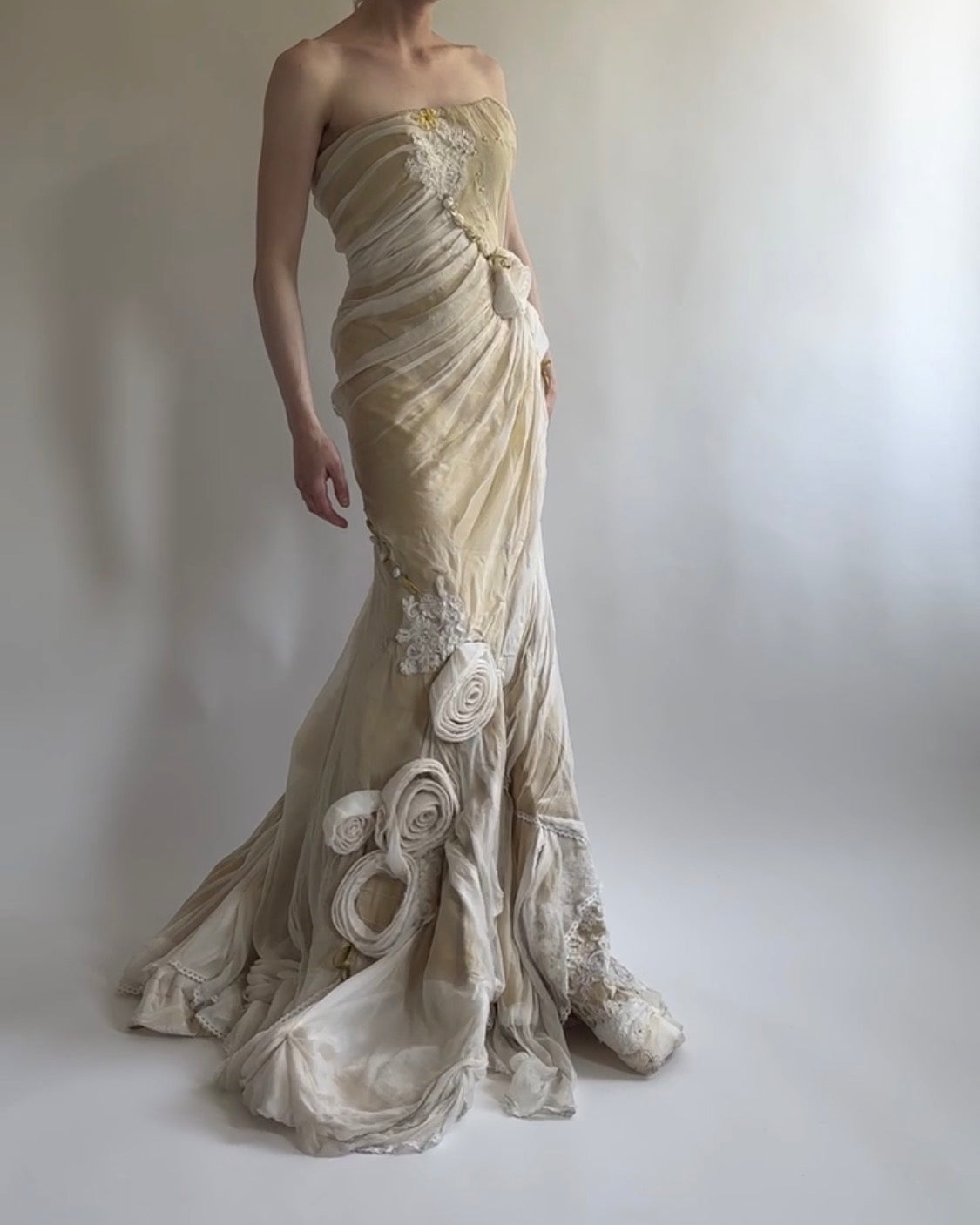 Distressed Vintage 2000s Wedding Gown