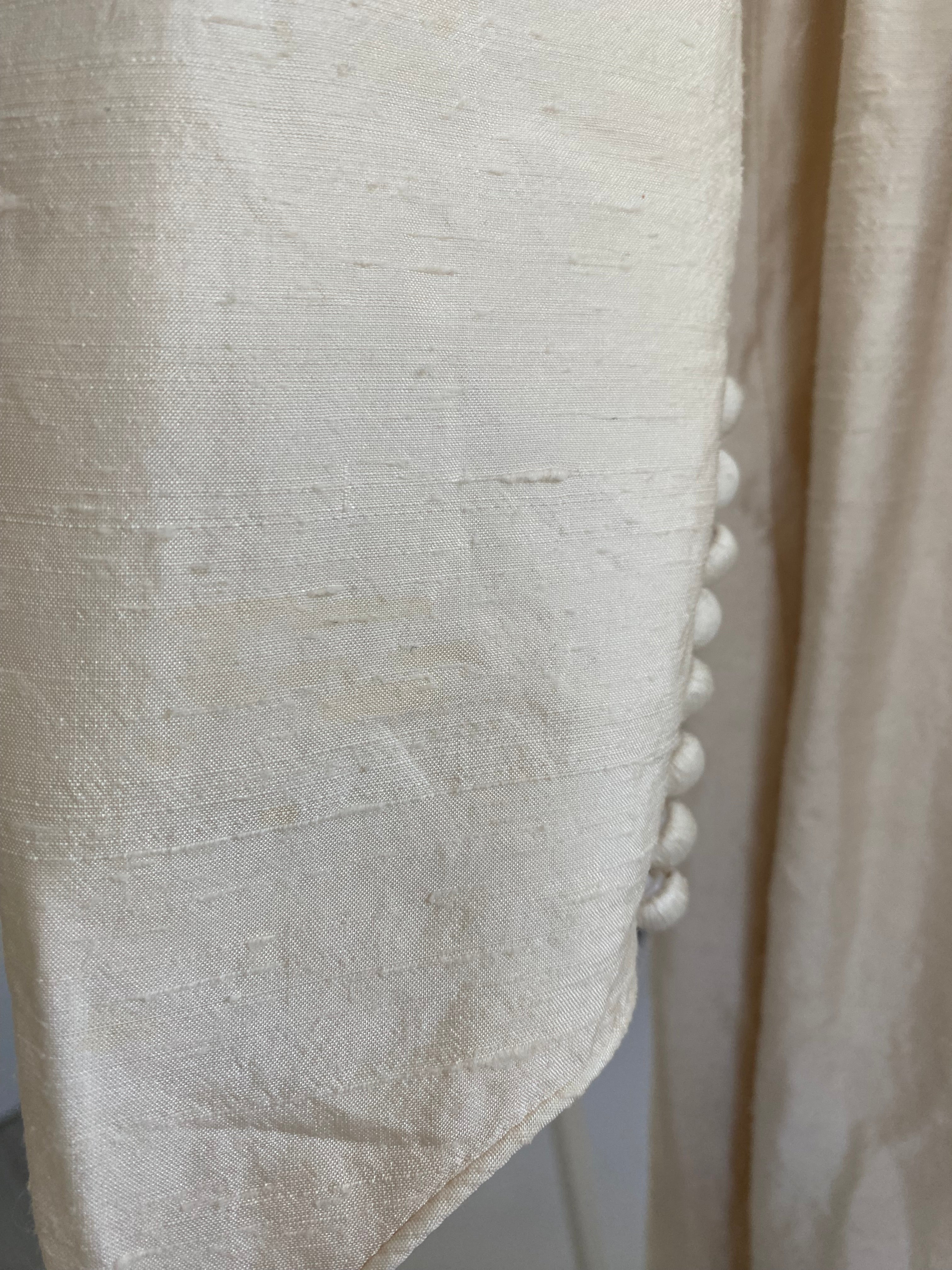 Vintage Silk Midi Off Shoulder Wedding Dress