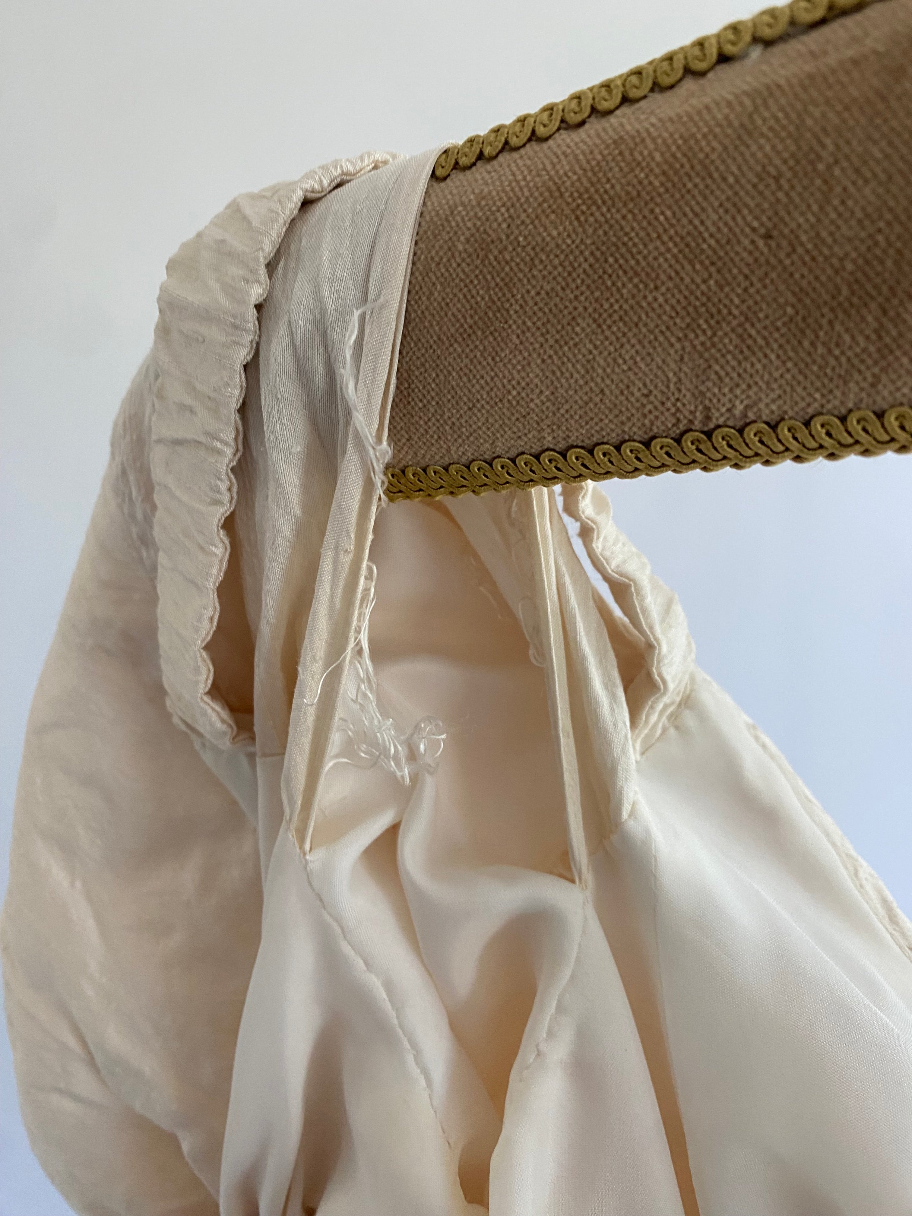 Vintage Silk Midi Off Shoulder Wedding Dress