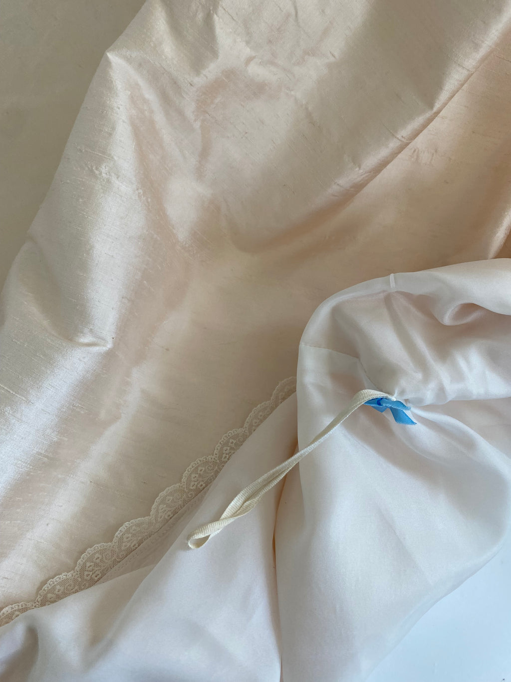 1980s Raw Silk Rosette Wedding Gown
