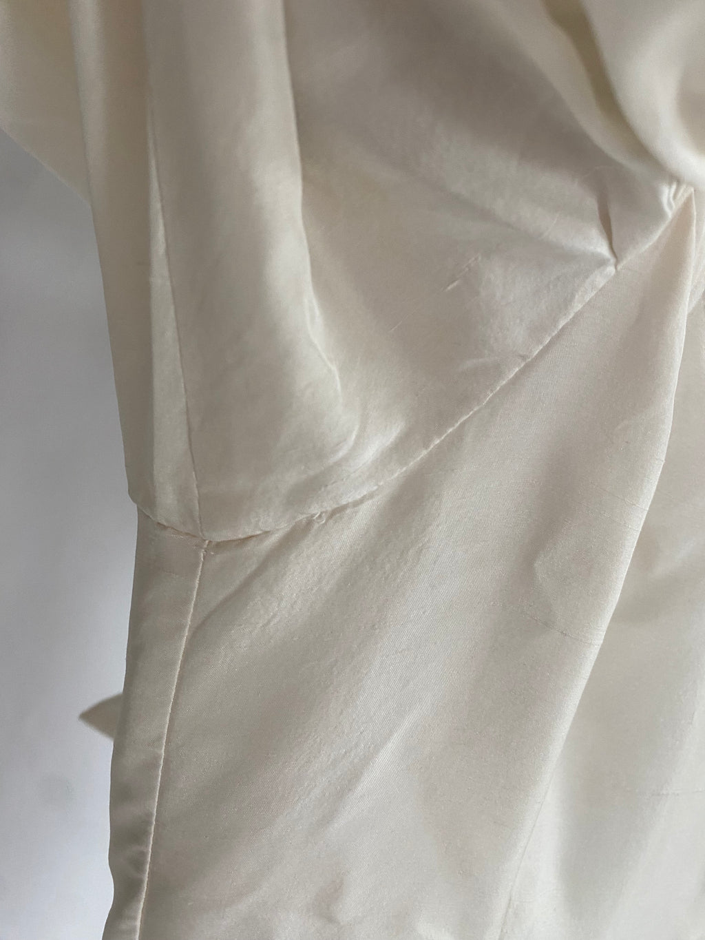 Vintage Silk 1980s Wedding Dress with Puff Sleeves