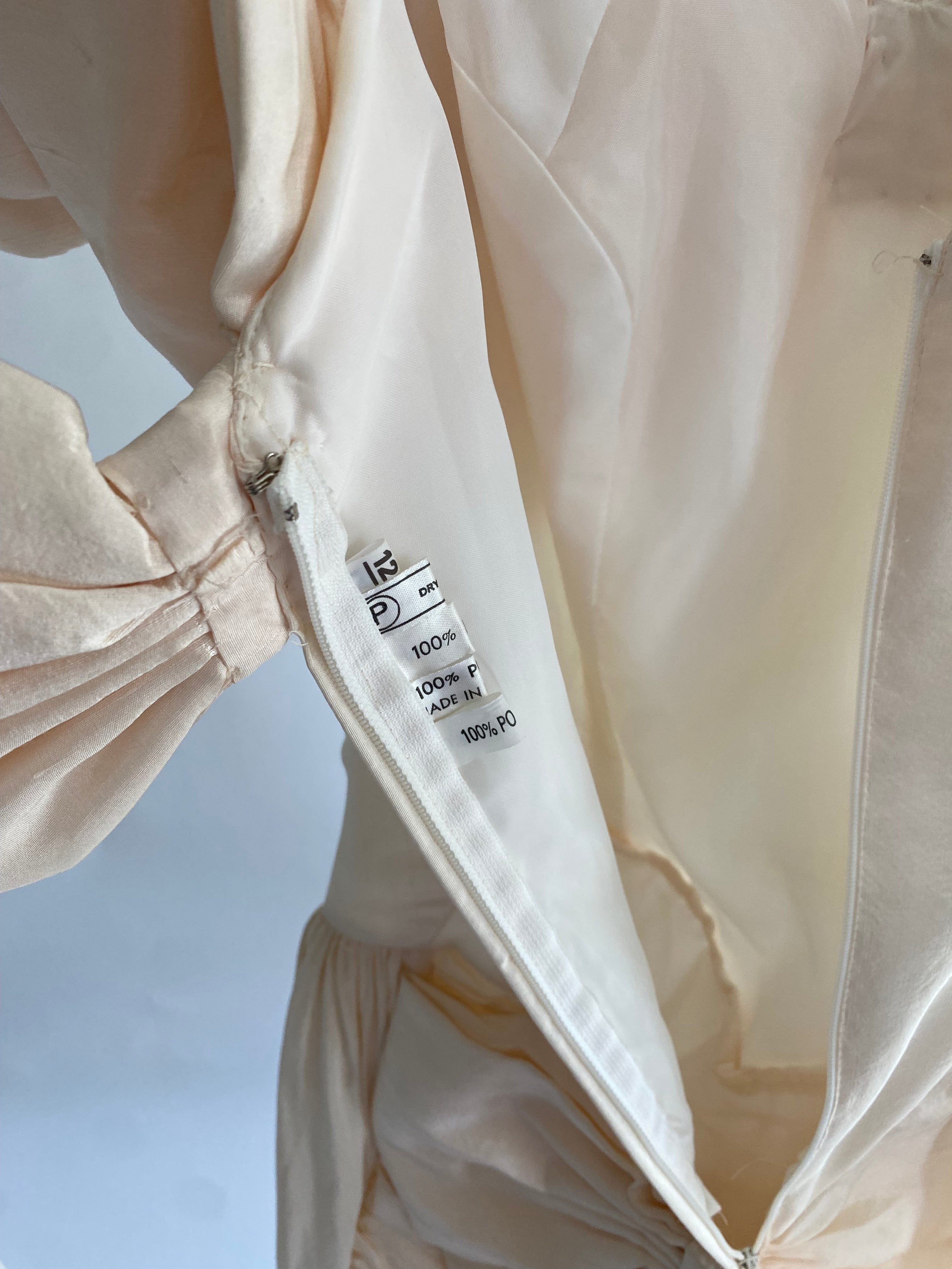 Vintage 1990s Bow Silk Wedding Dress