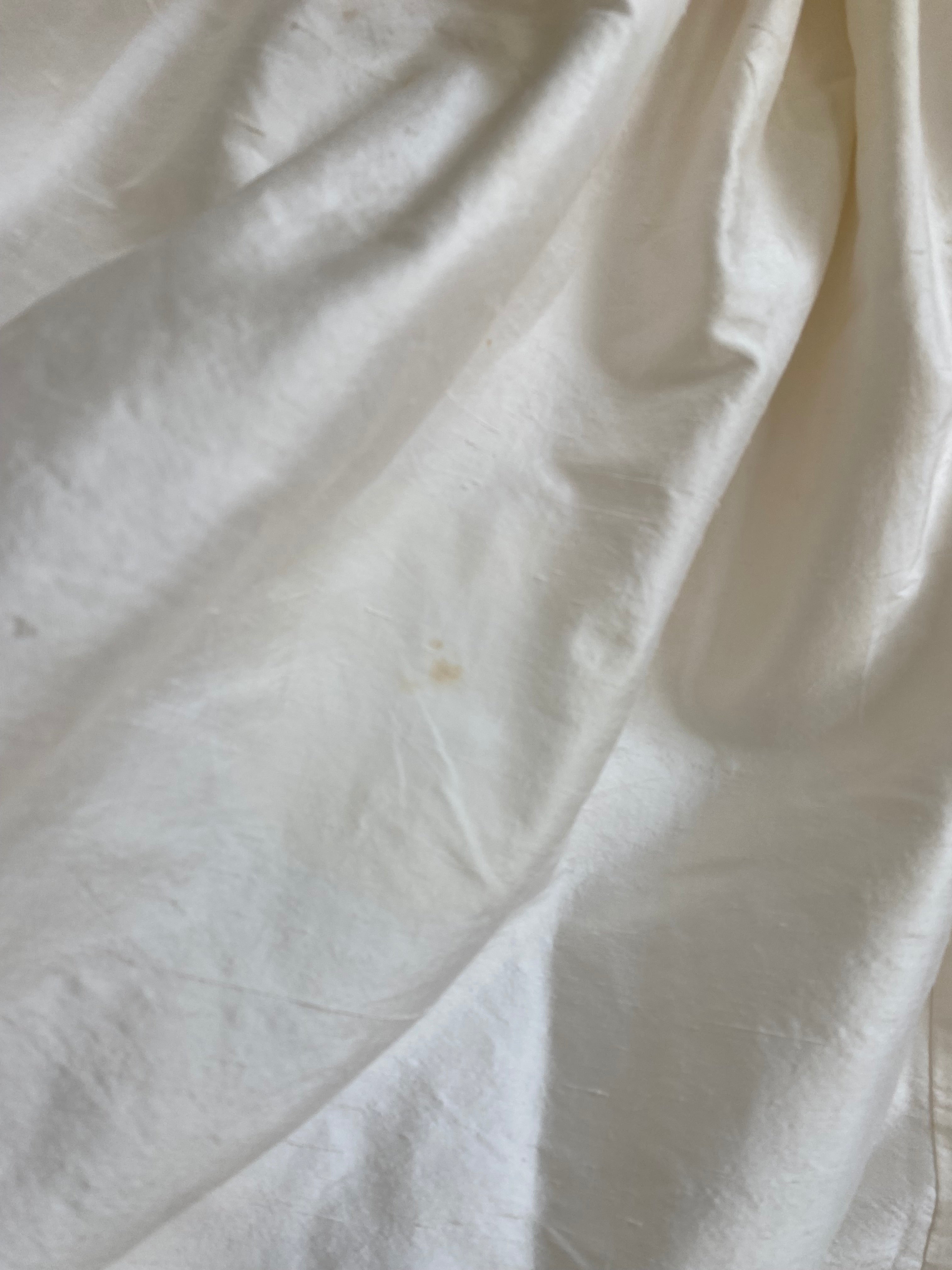 1980s Rose Trimmed Silk Wedding Dress