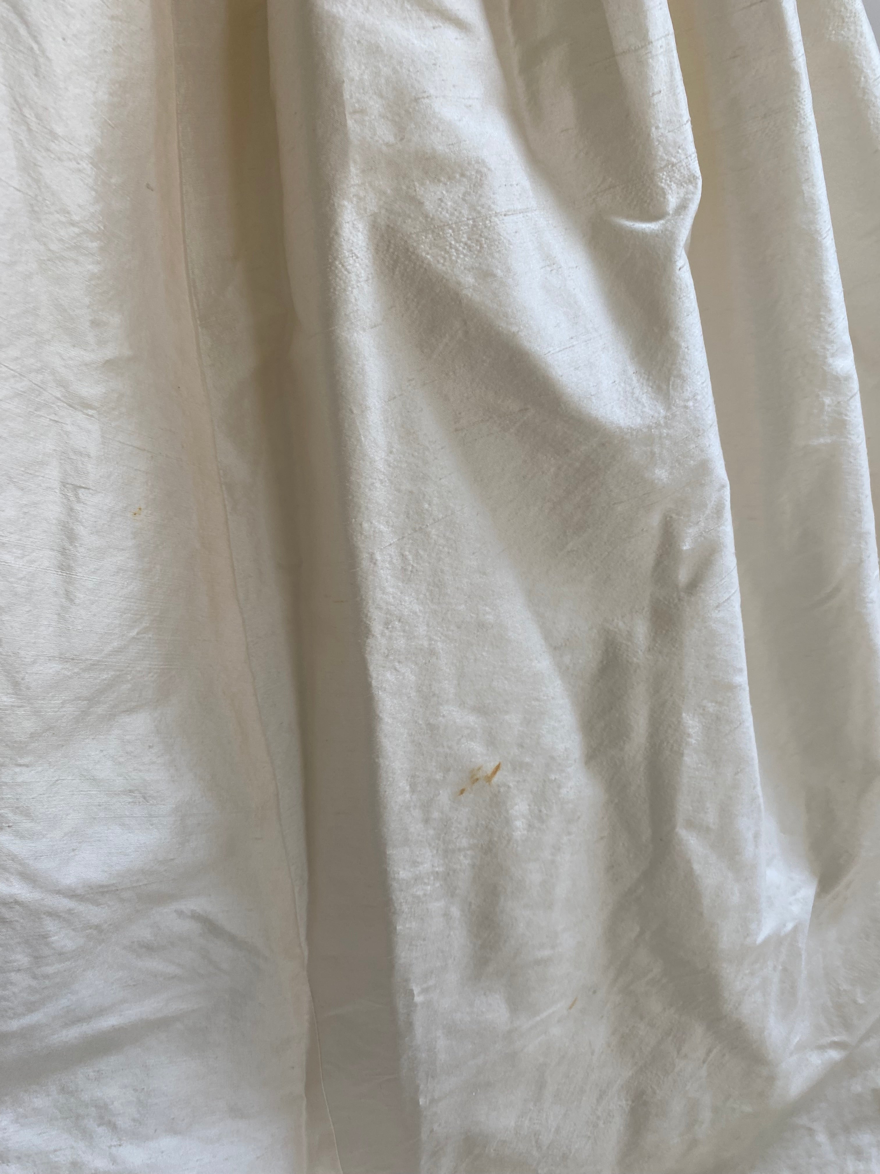 1980s Rose Trimmed Silk Wedding Dress