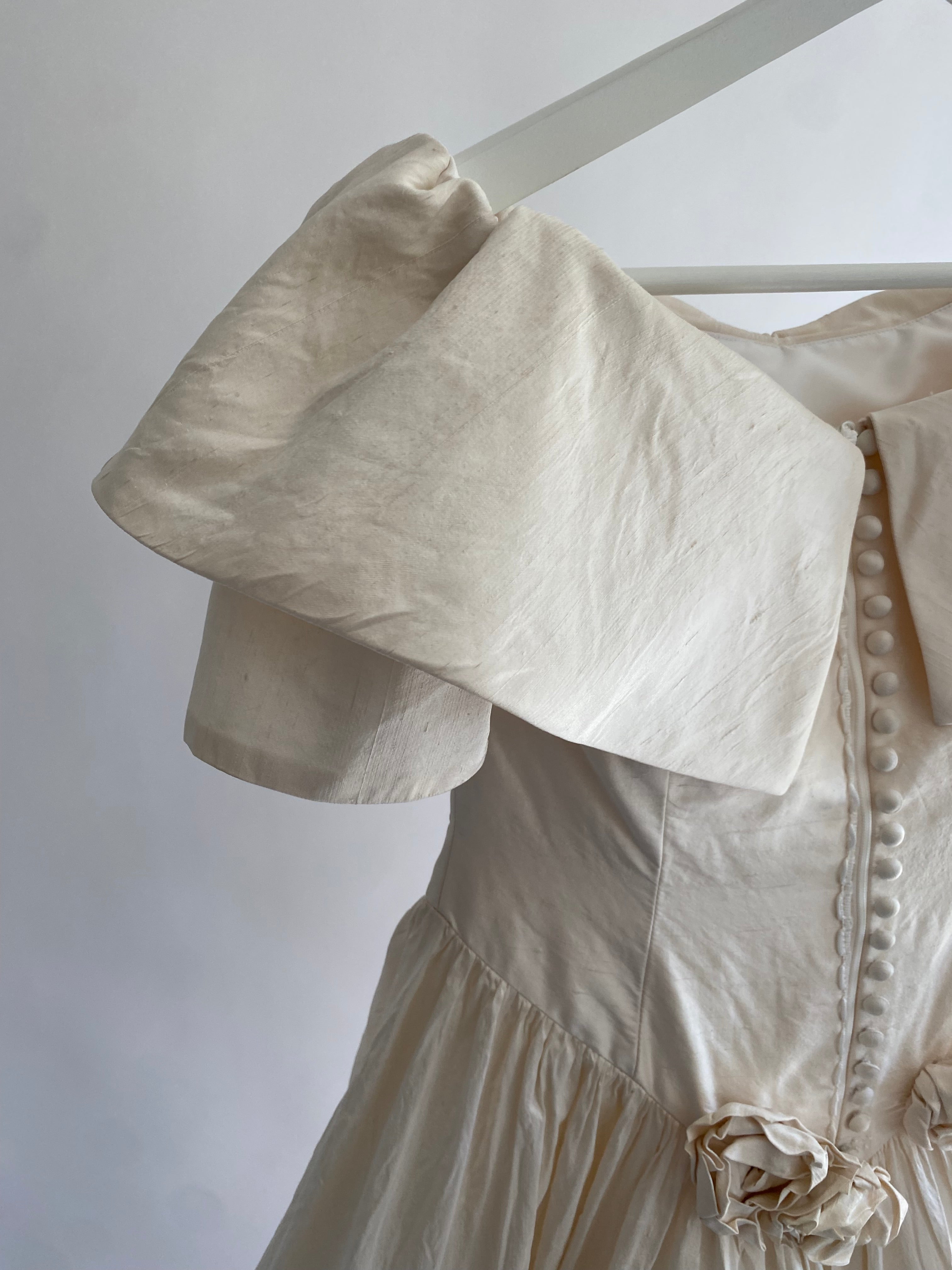 Vintage 1980s Silk Wedding Dress
