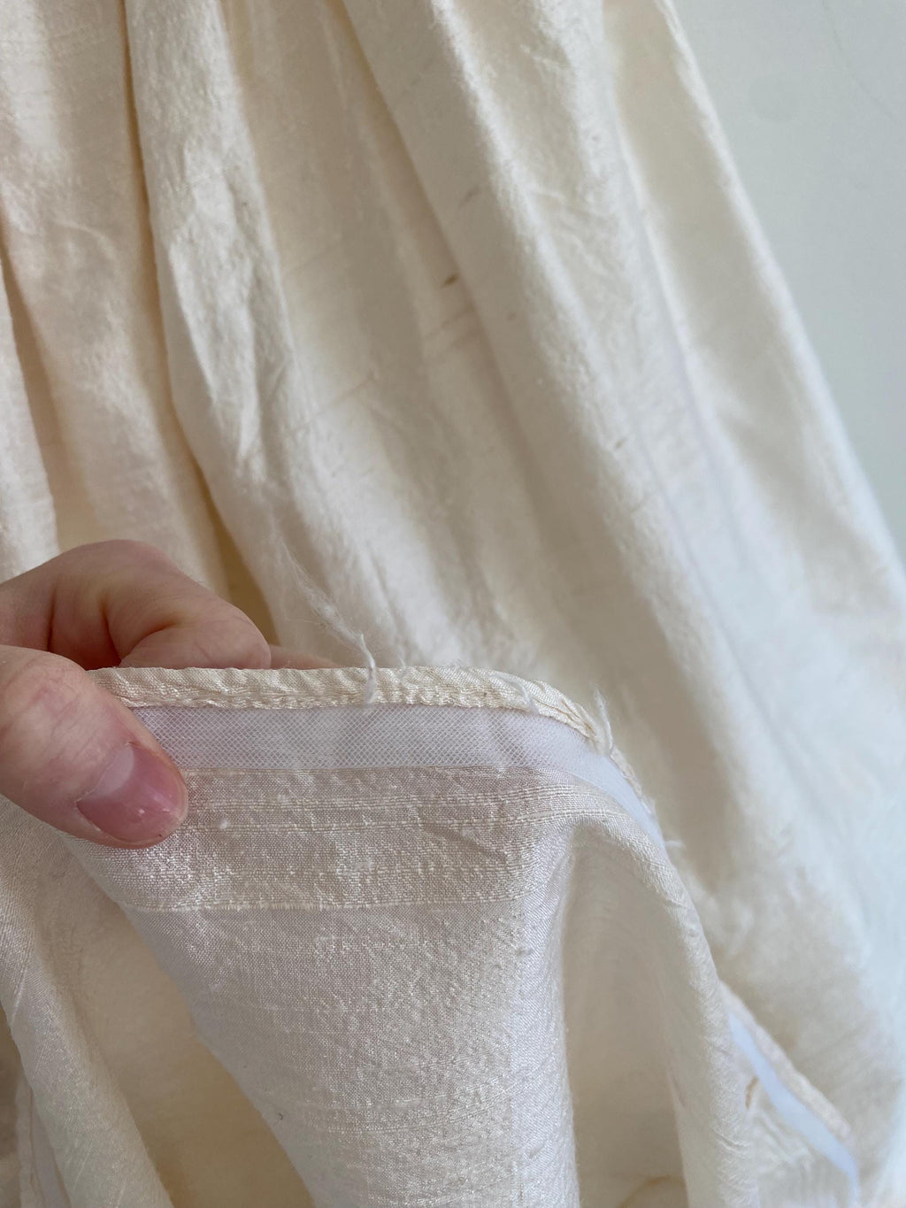 Vintage Raw Silk 1980s Tea Length Wedding Dress