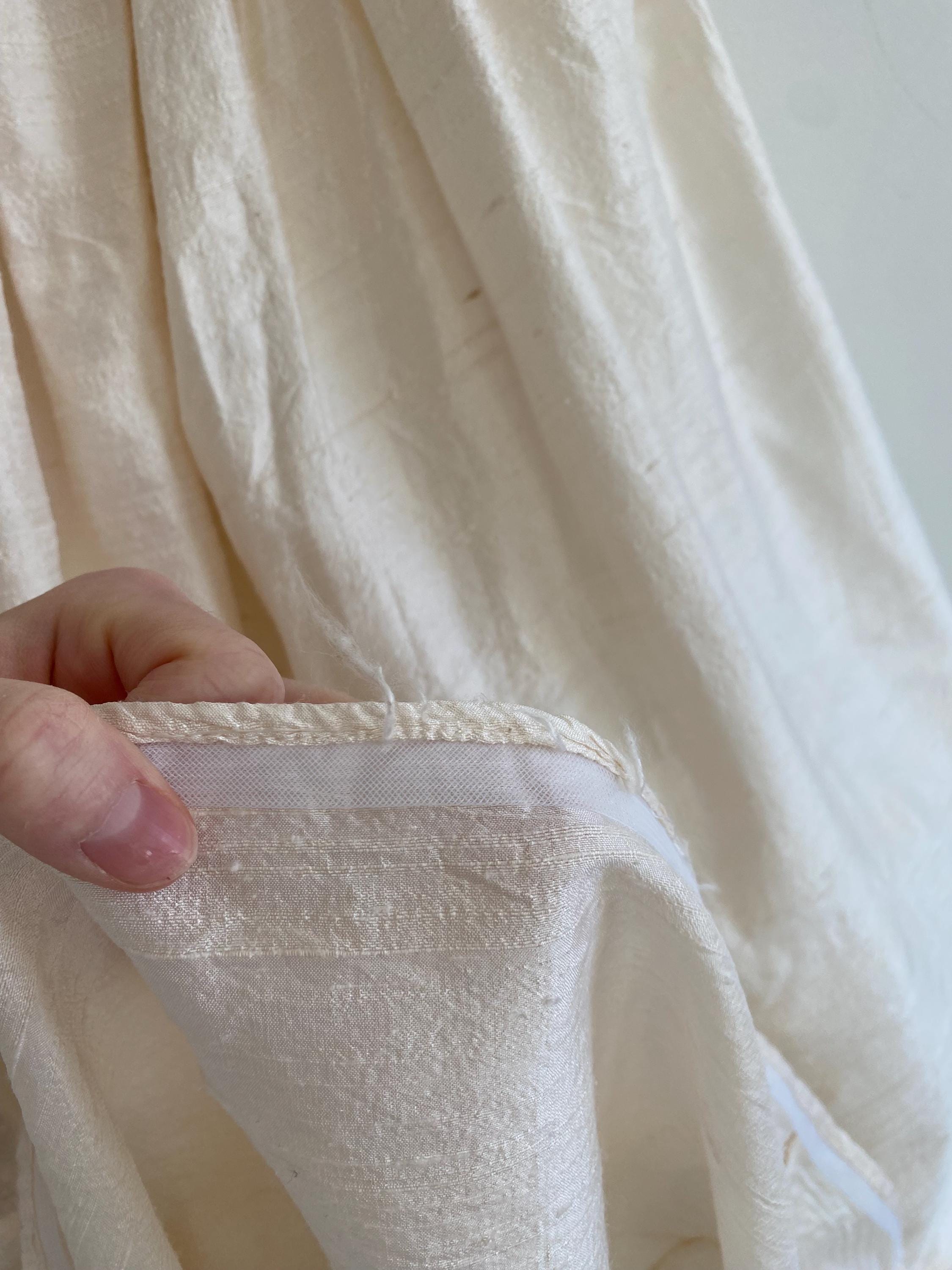 Vintage Raw Silk 1980s Tea Length Wedding Dress