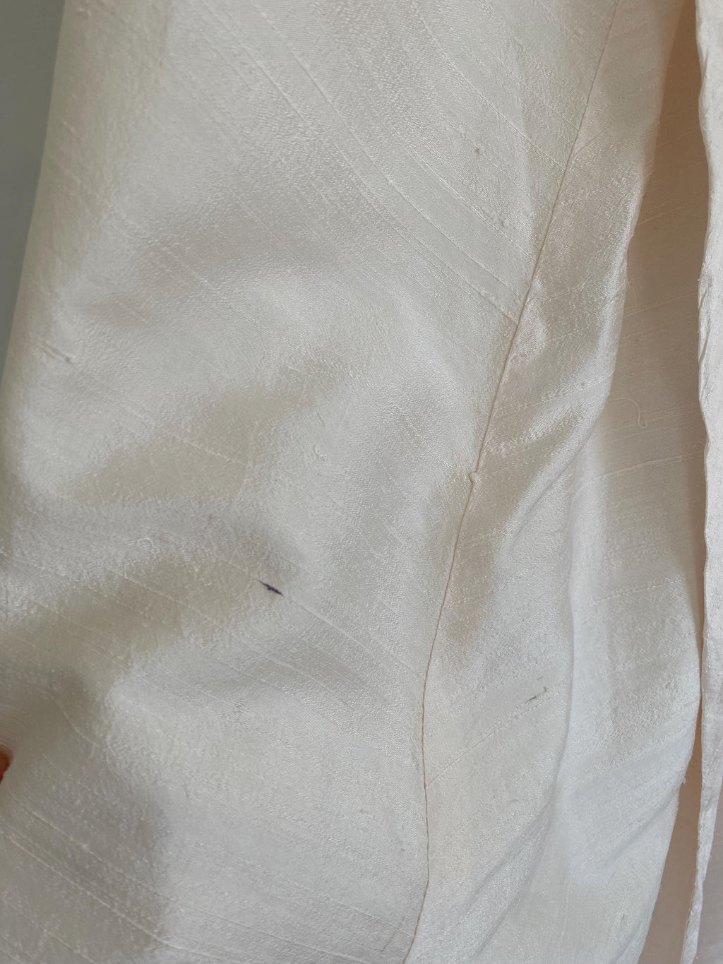 1990s Rosette Raw Silk Wedding Gown
